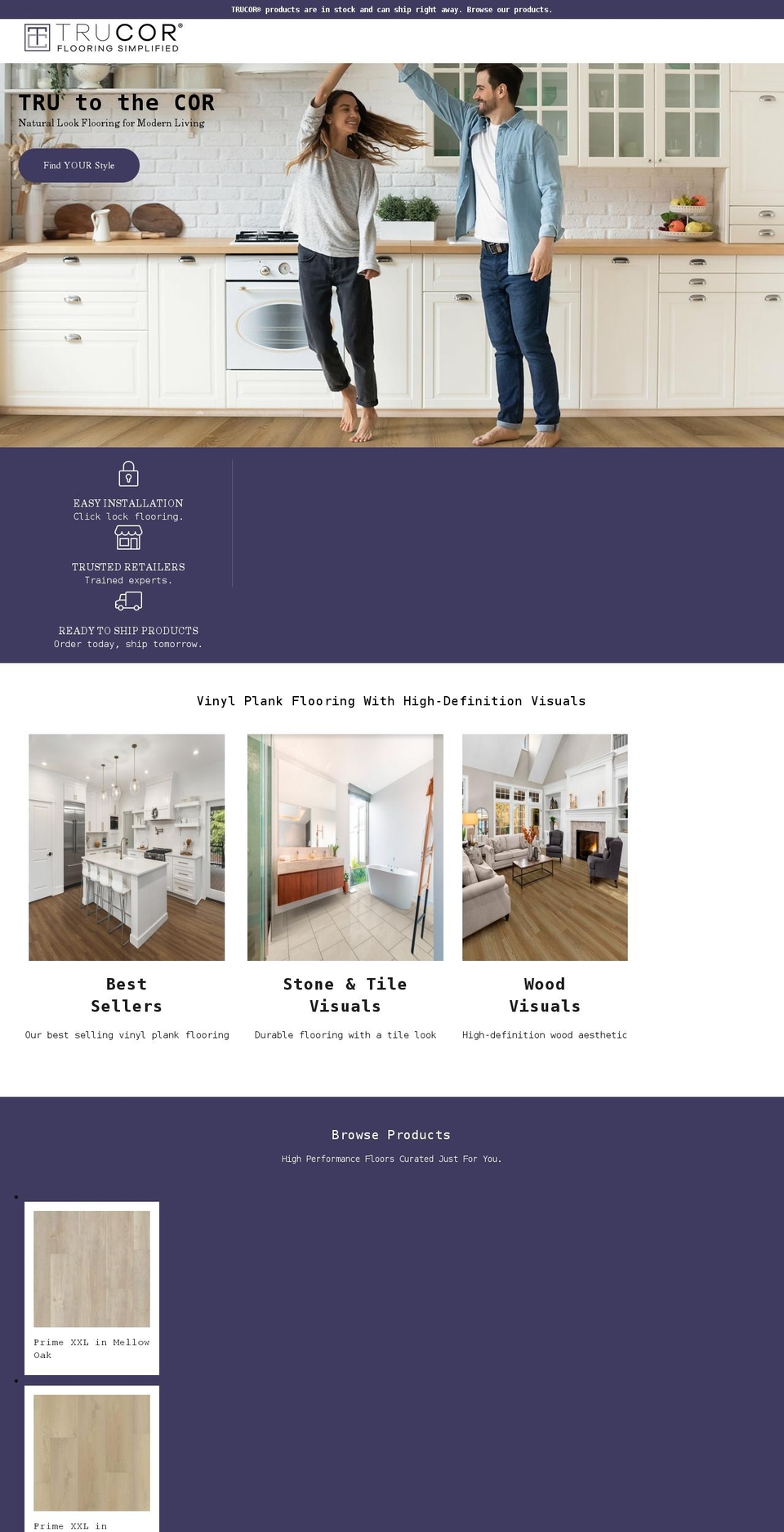 trucorfloors.com shopify website screenshot