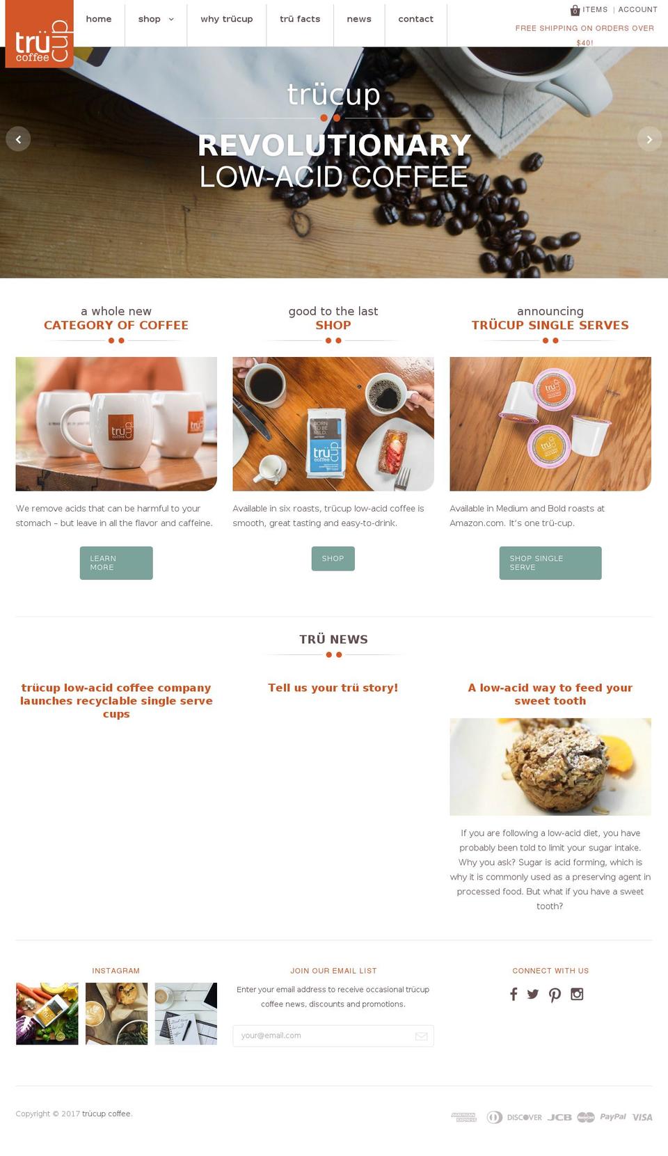 trucupcoffee.com shopify website screenshot