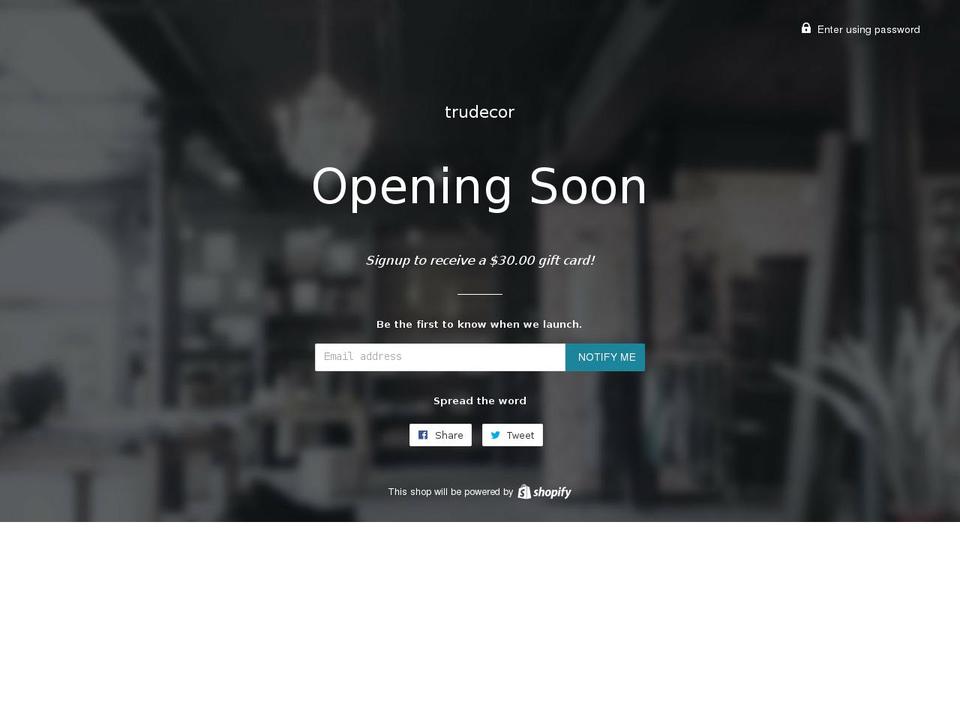 trudecor.com — Shopify storefront screenshot