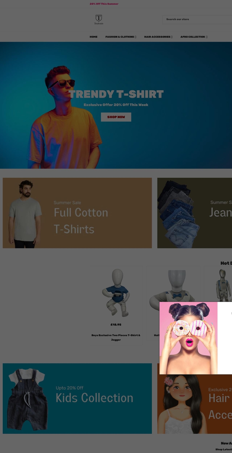 trudonis.com shopify website screenshot