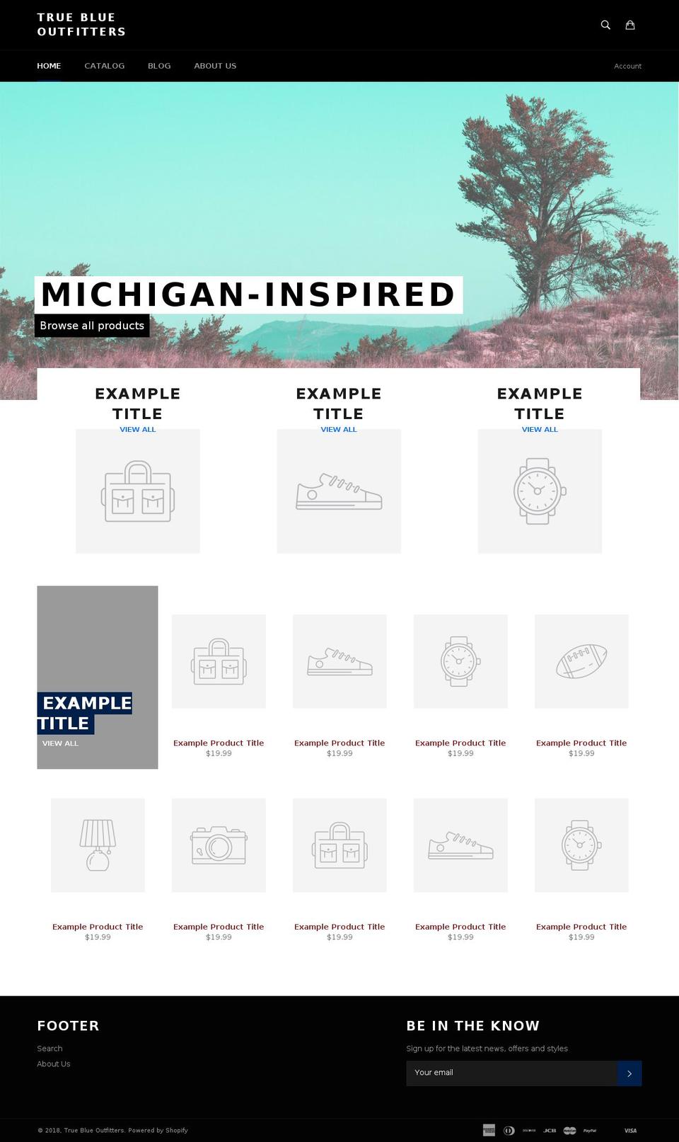 true-blueoutfitters.com — Shopify storefront screenshot