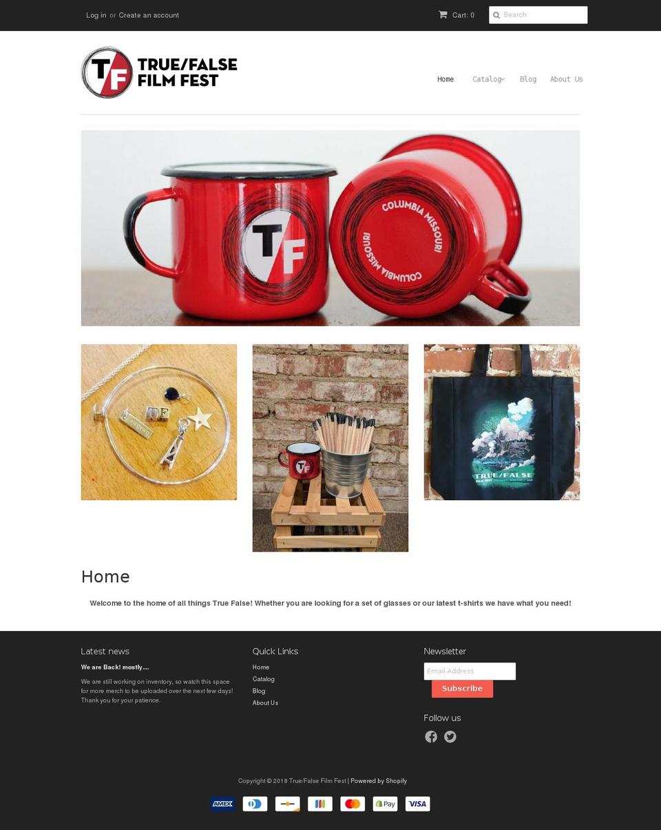 true-false-film-fest.myshopify.com shopify website screenshot