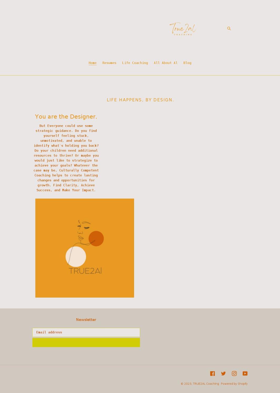 true2al.com shopify website screenshot