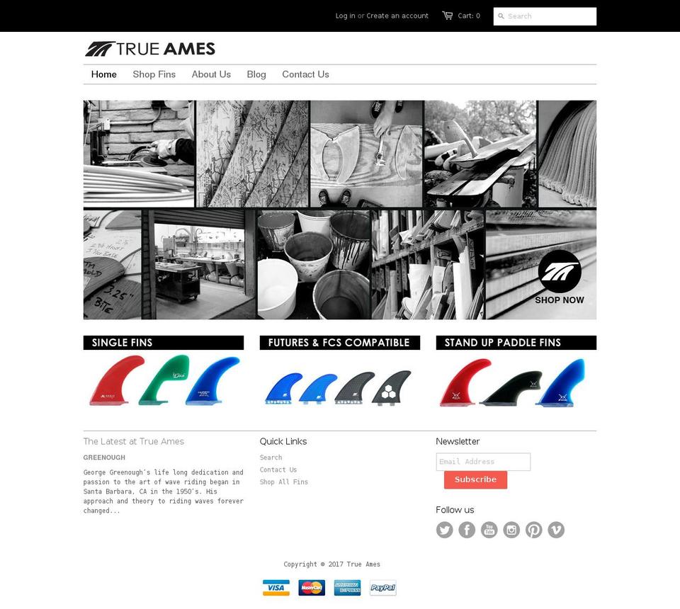 trueames.com shopify website screenshot