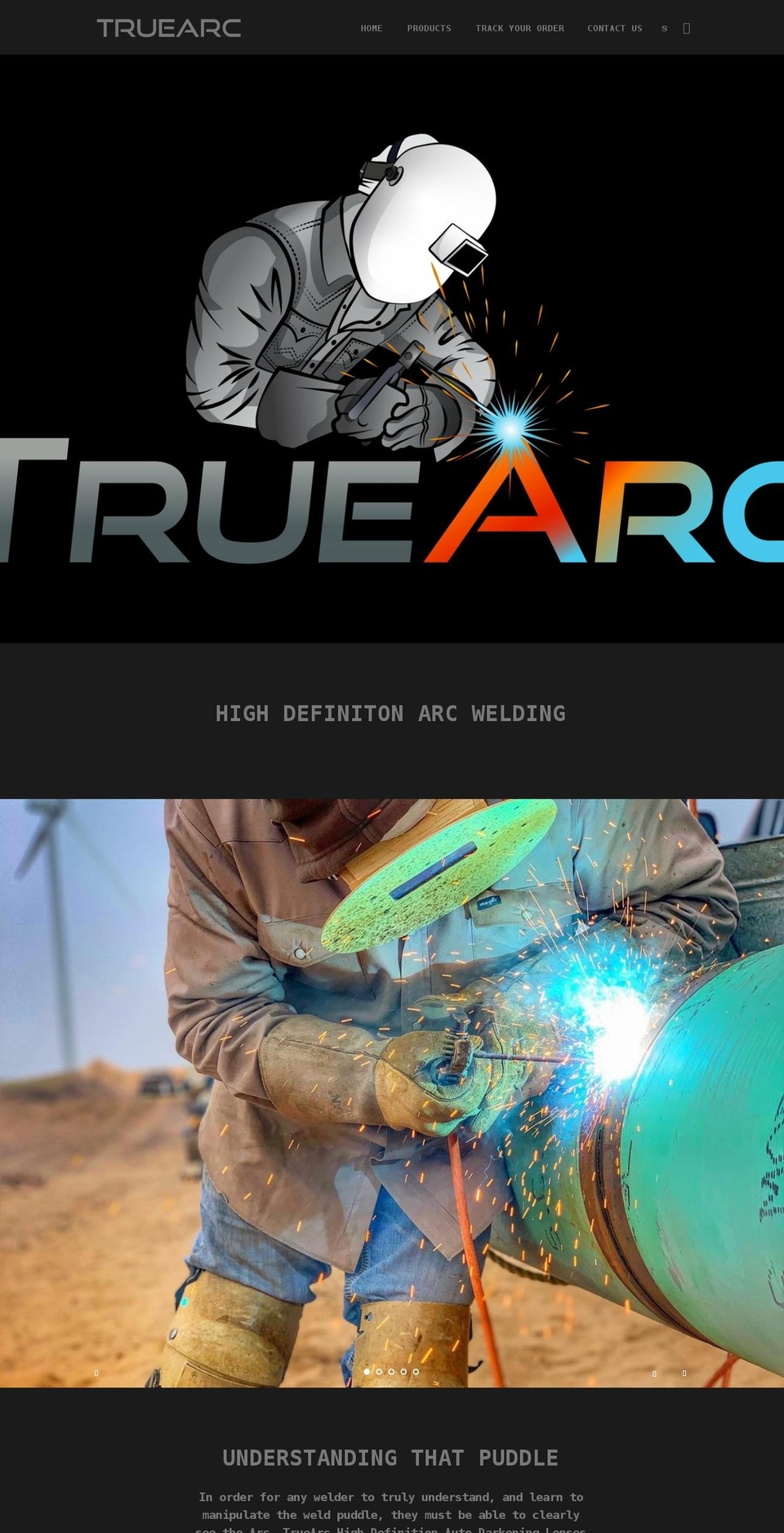 truearcweld.com shopify website screenshot