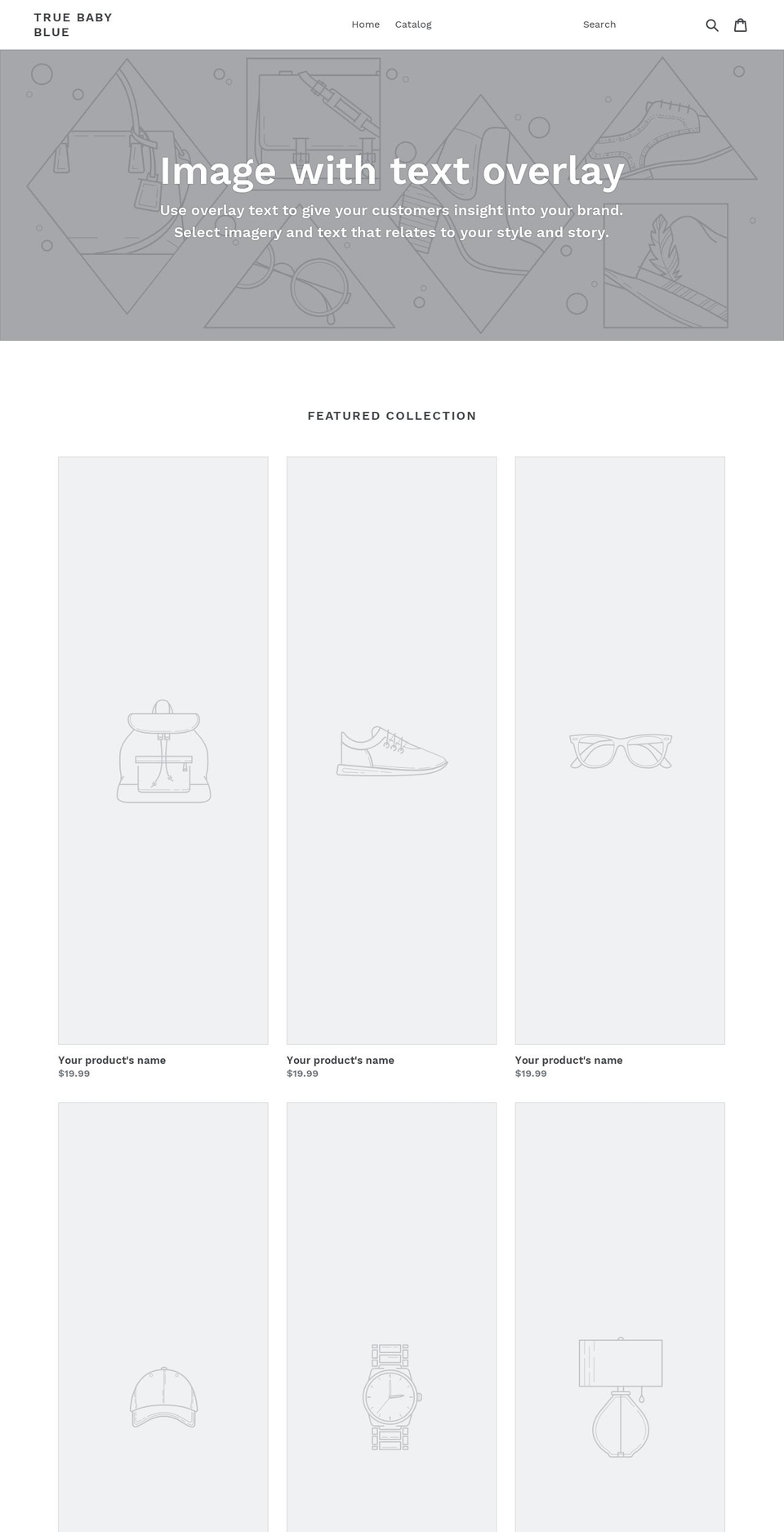 truebabyblue.com — Shopify storefront screenshot