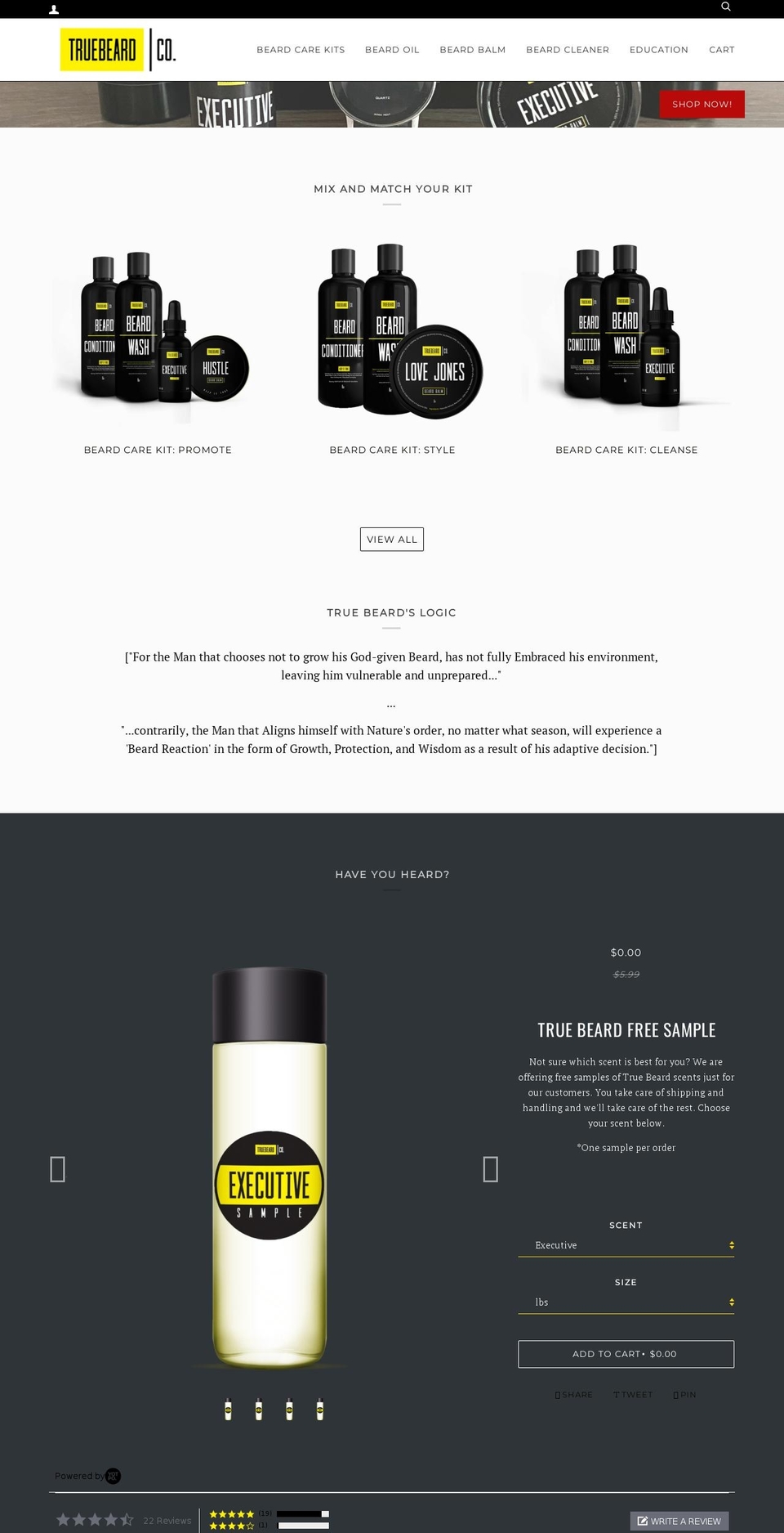 truebeard.co shopify website screenshot