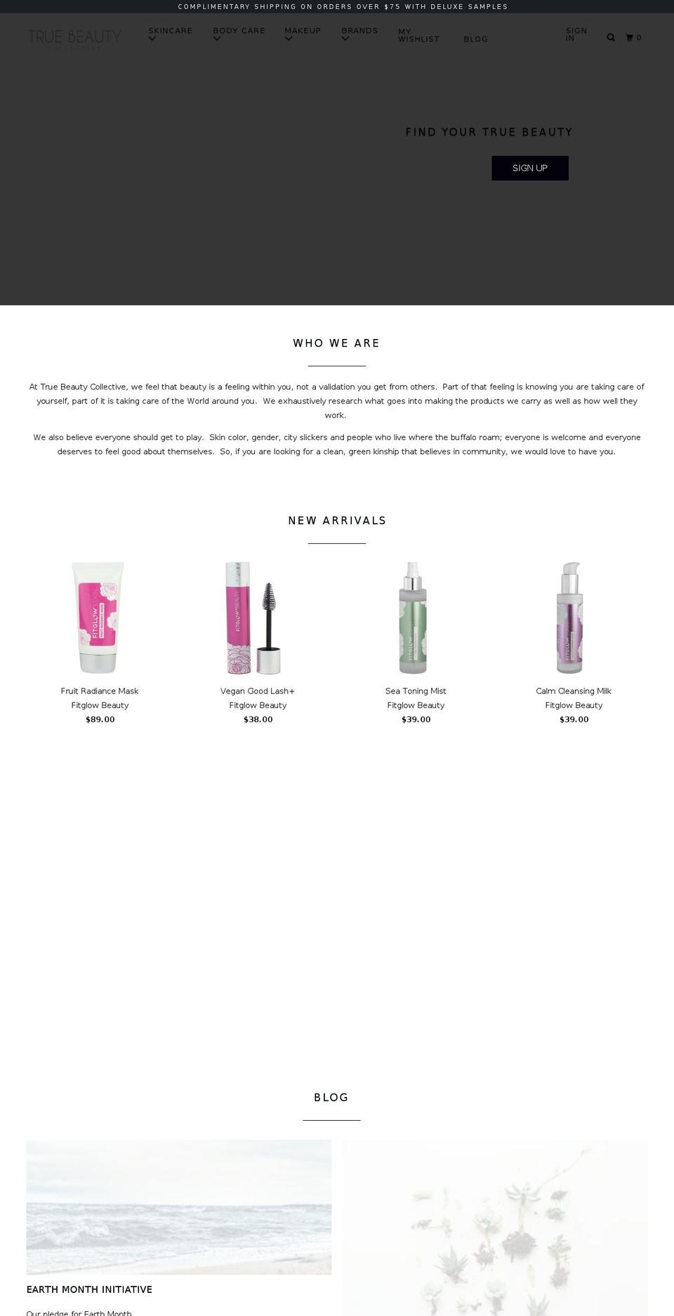 truebeautycollective.com — Shopify storefront screenshot
