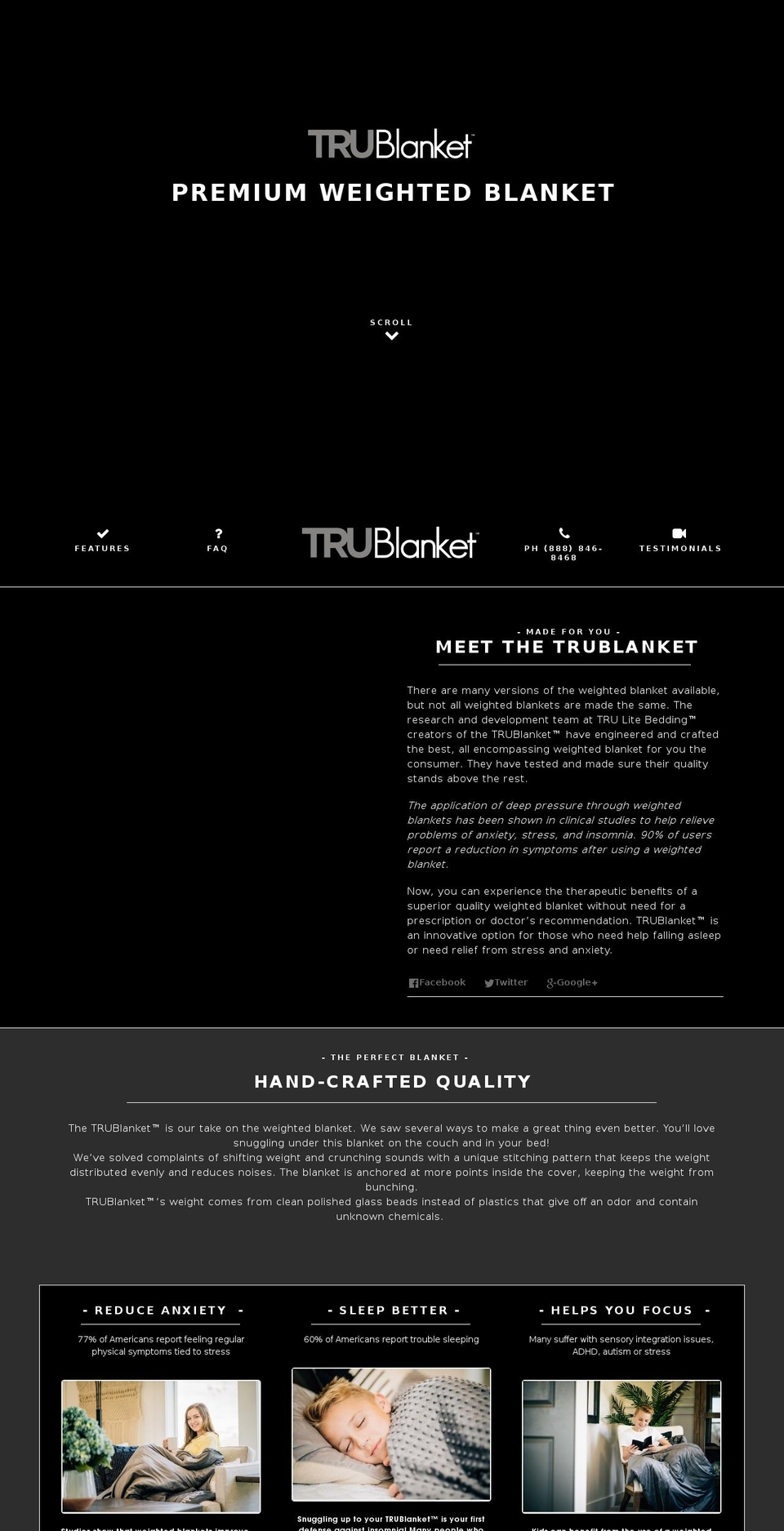 trueblanket.com — Shopify storefront screenshot