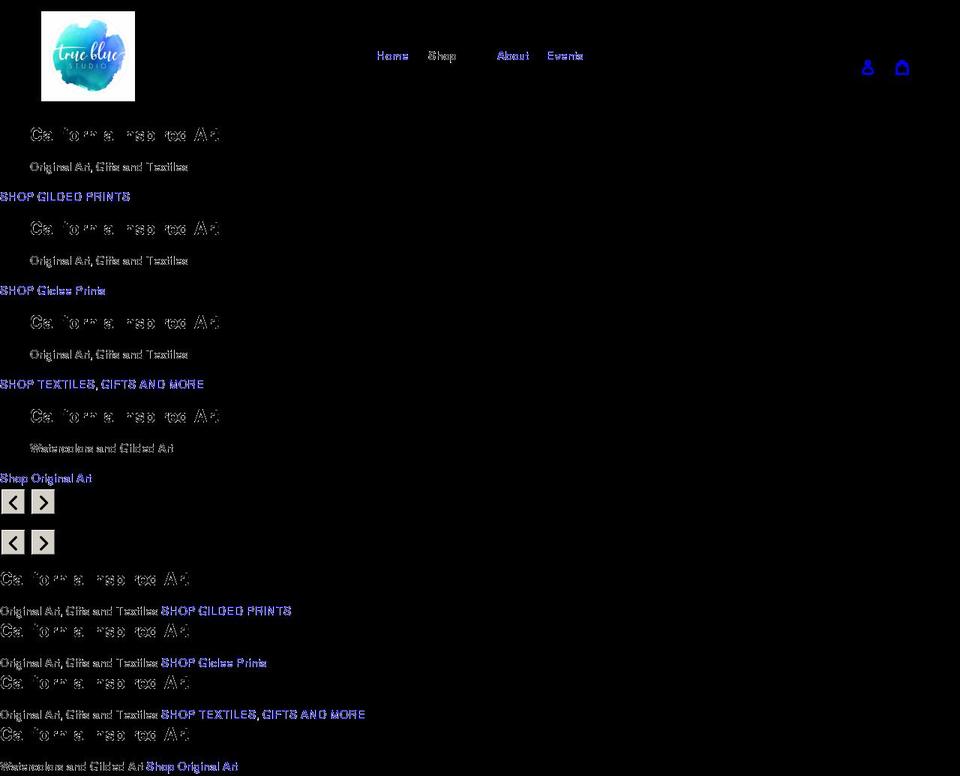 truebluetextilestudio.com — Shopify storefront screenshot