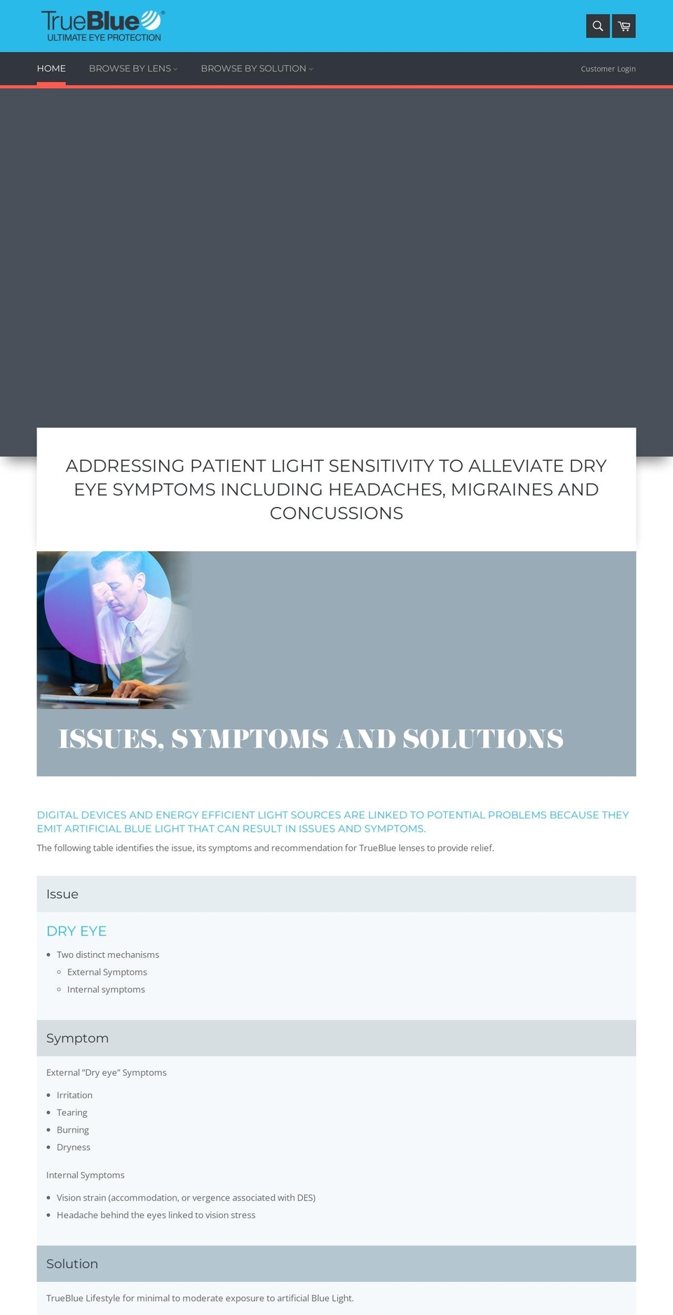 truebluevision.ca shopify website screenshot