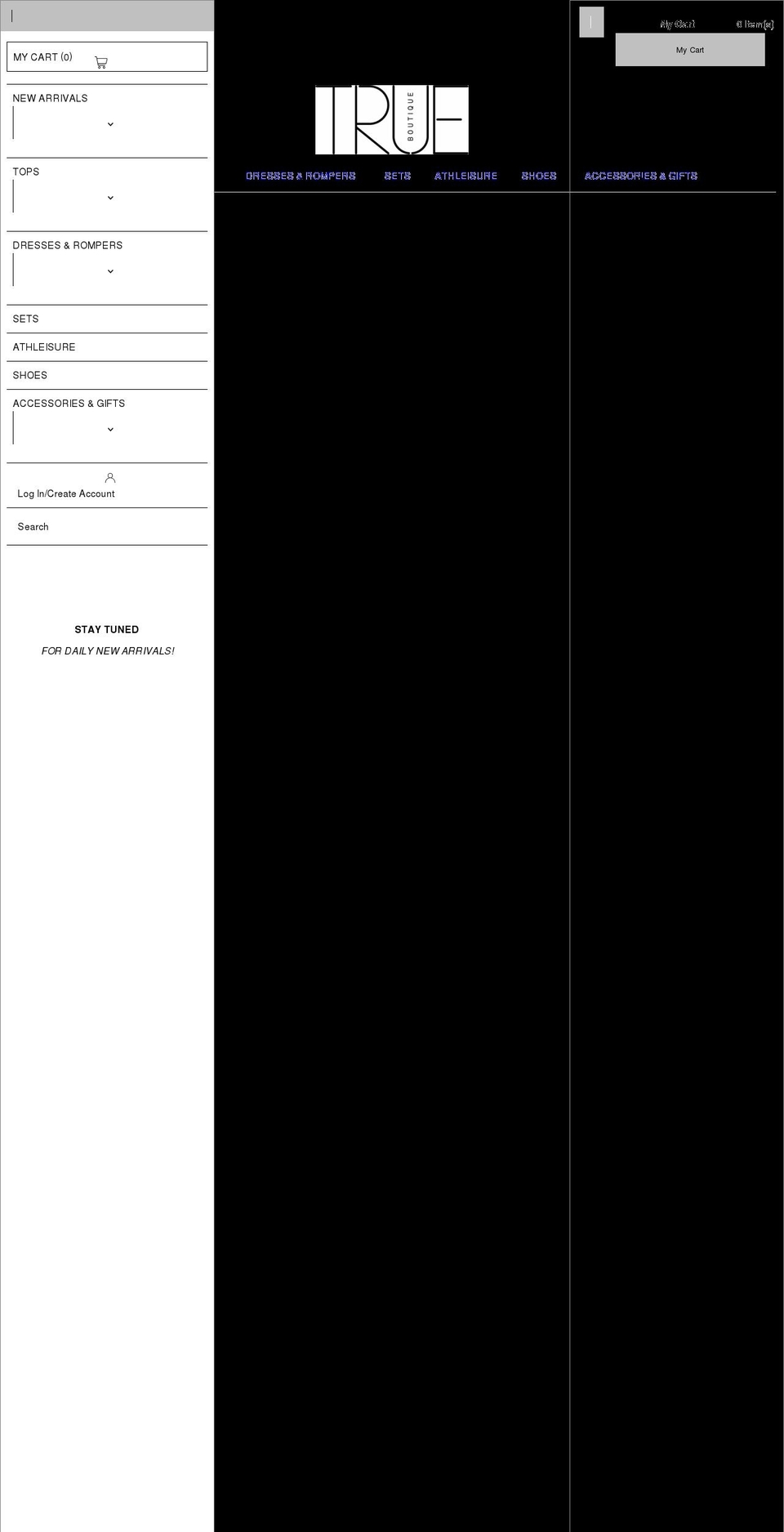 trueboutique.com shopify website screenshot