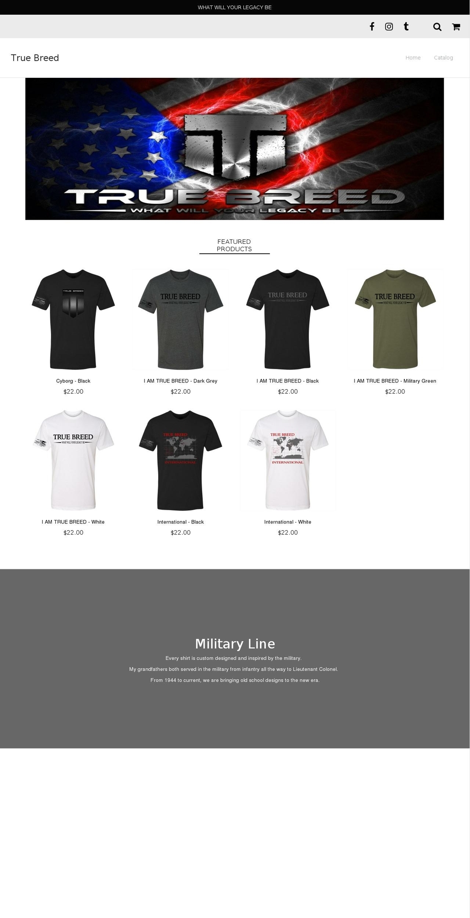 truebreed.net shopify website screenshot