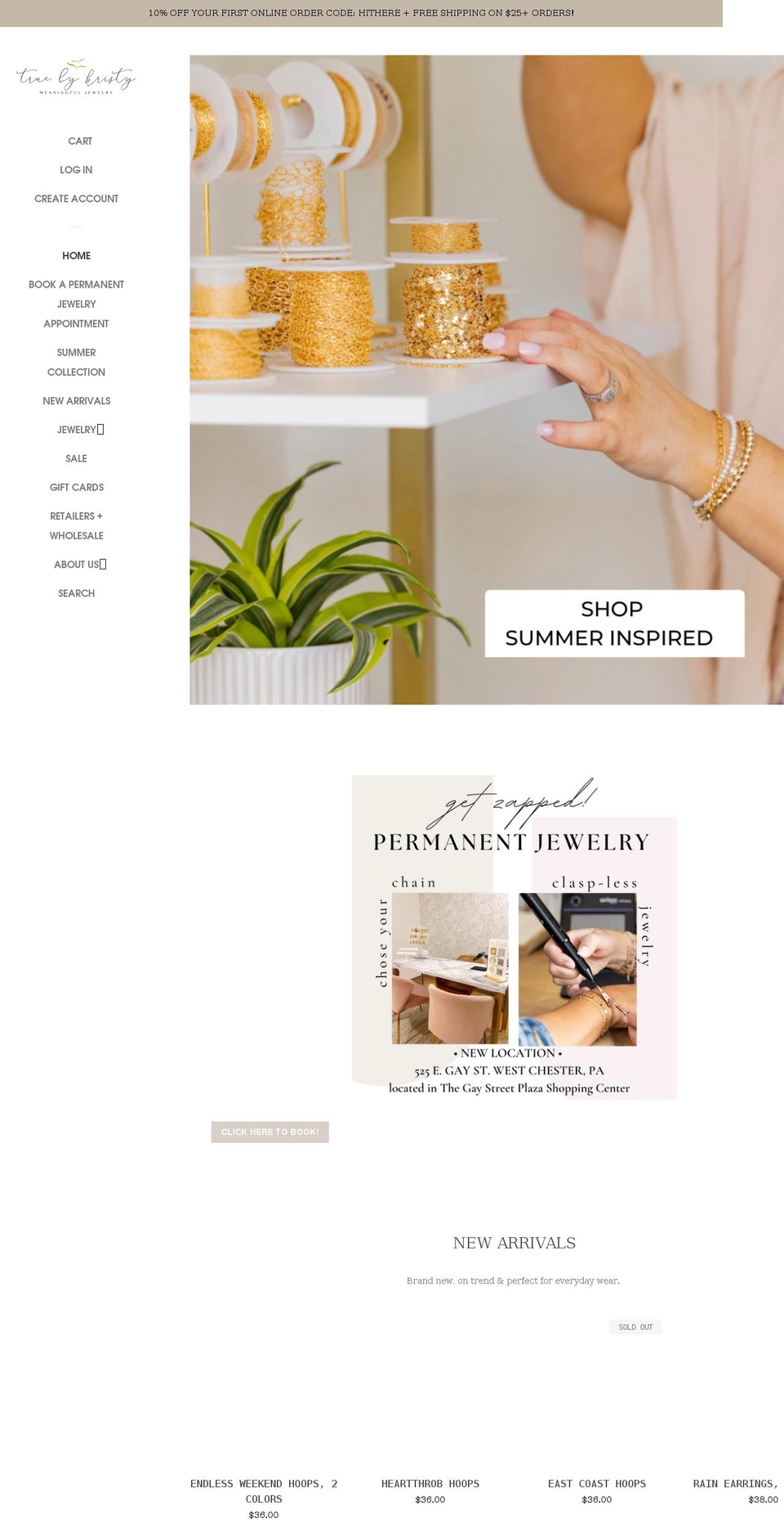 truebykristy.com shopify website screenshot