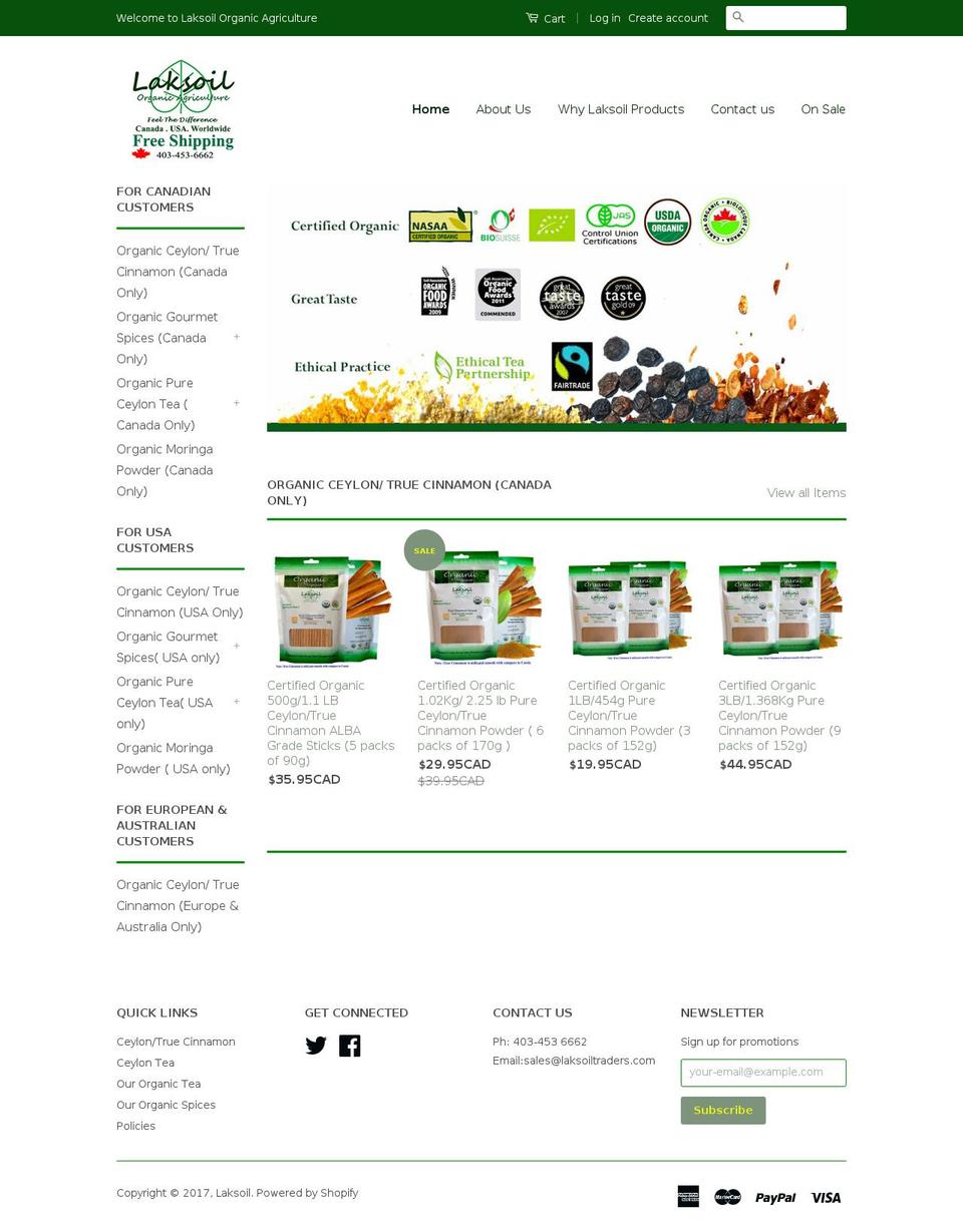 trueceyloncinnamon.com shopify website screenshot