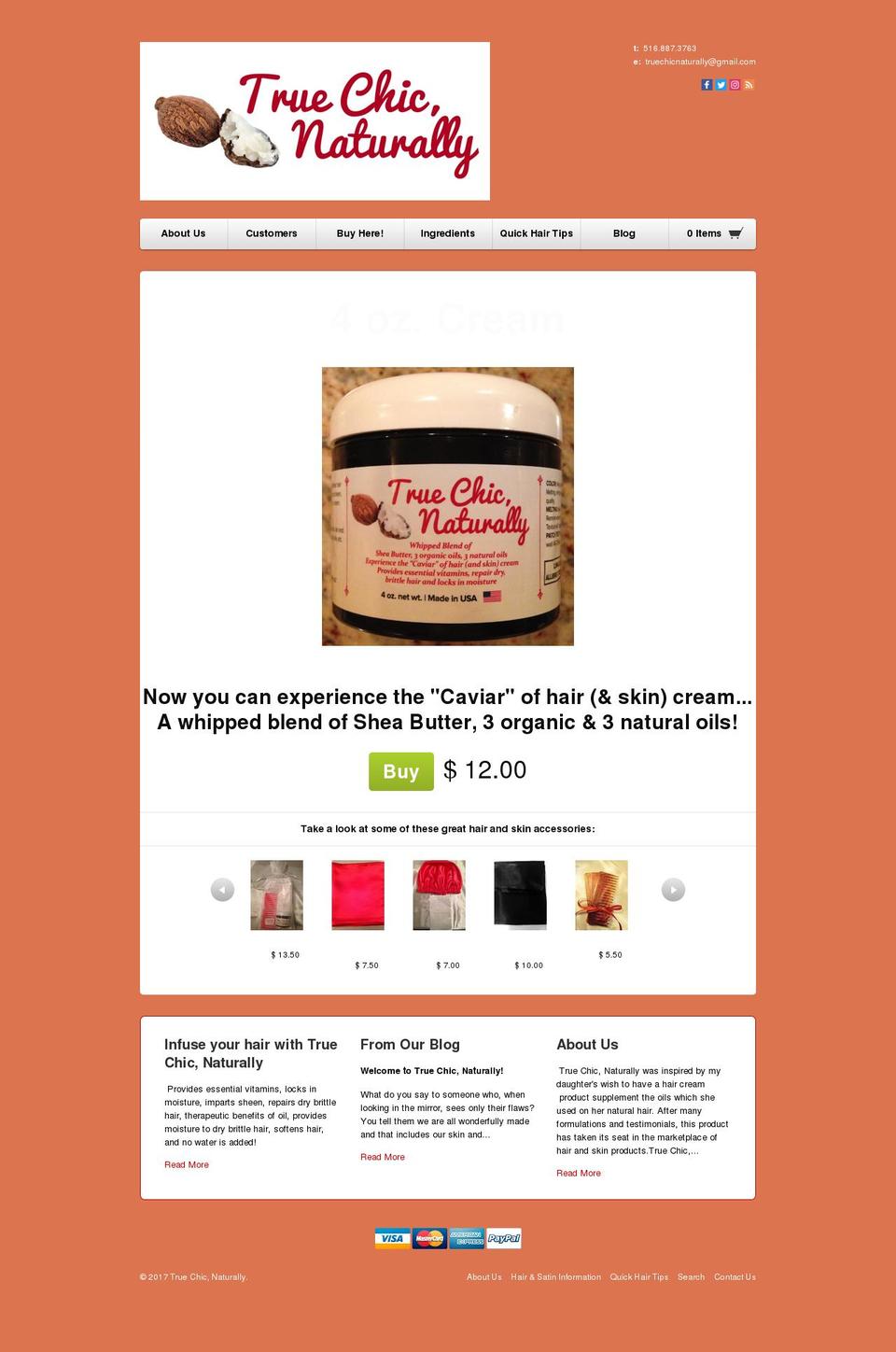 truechicnaturally.com shopify website screenshot