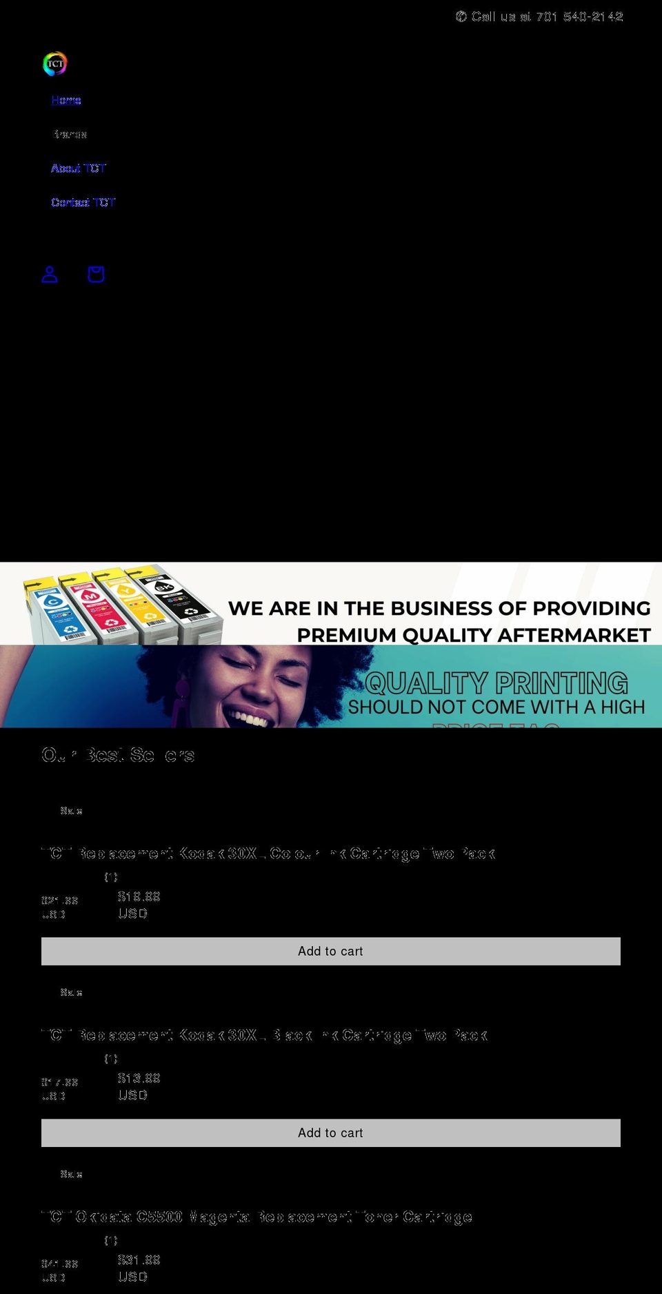 truecolortoner.com shopify website screenshot