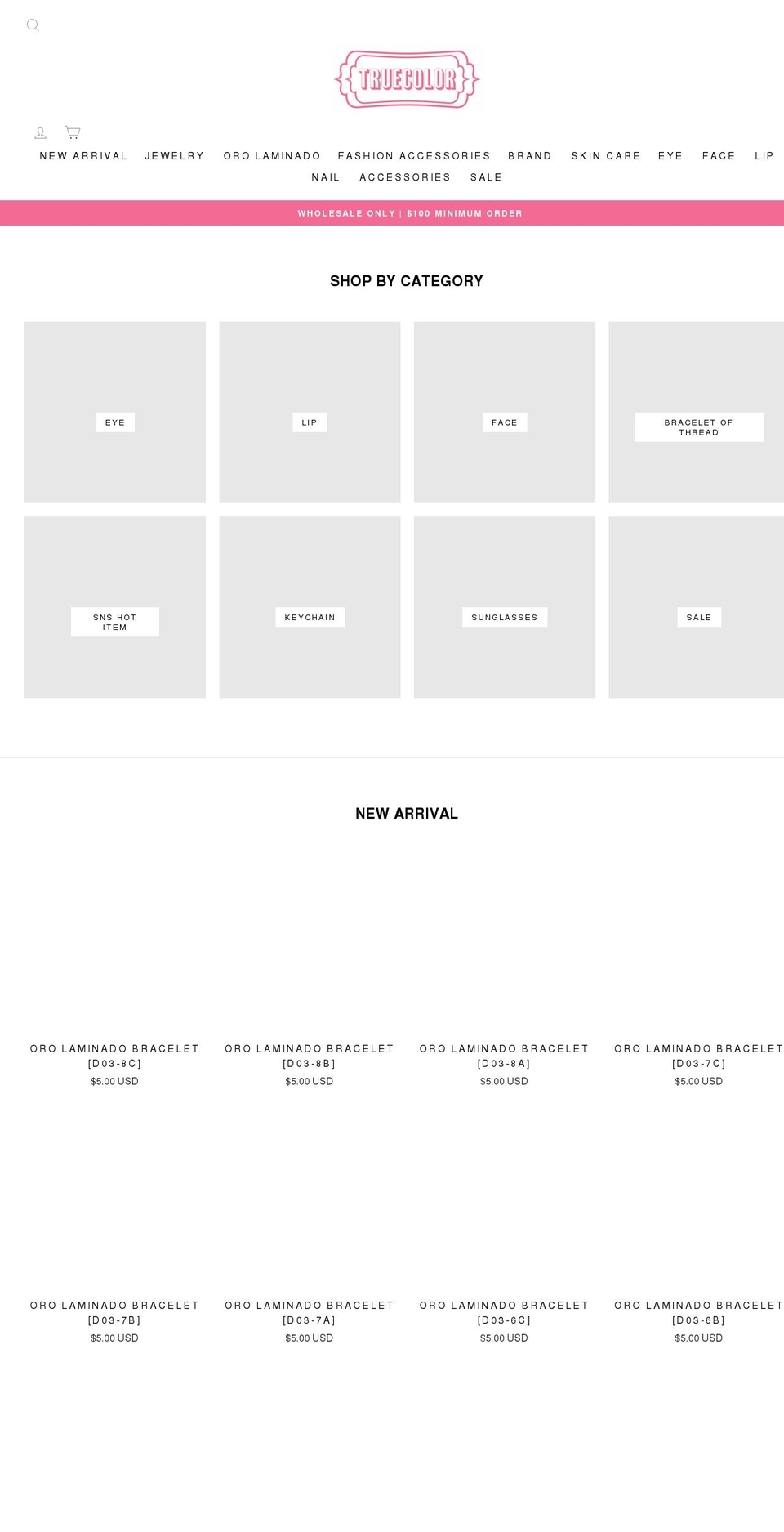 truecolorwholesale.com shopify website screenshot