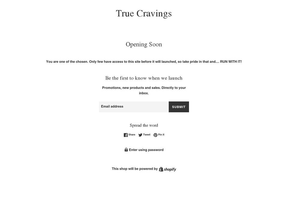 truecravings.com — Shopify storefront screenshot