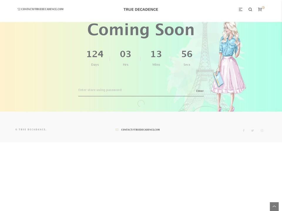 truedecadence.com shopify website screenshot