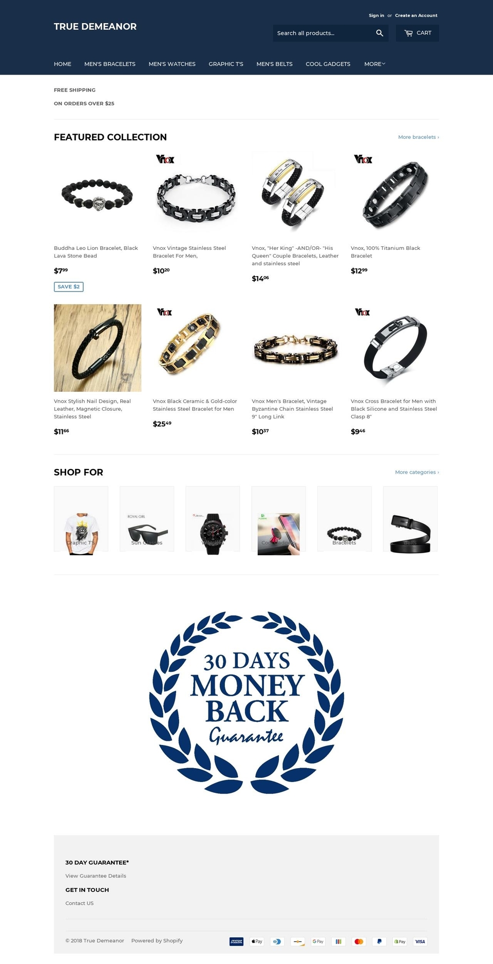 truedemeanor.com — Shopify storefront screenshot