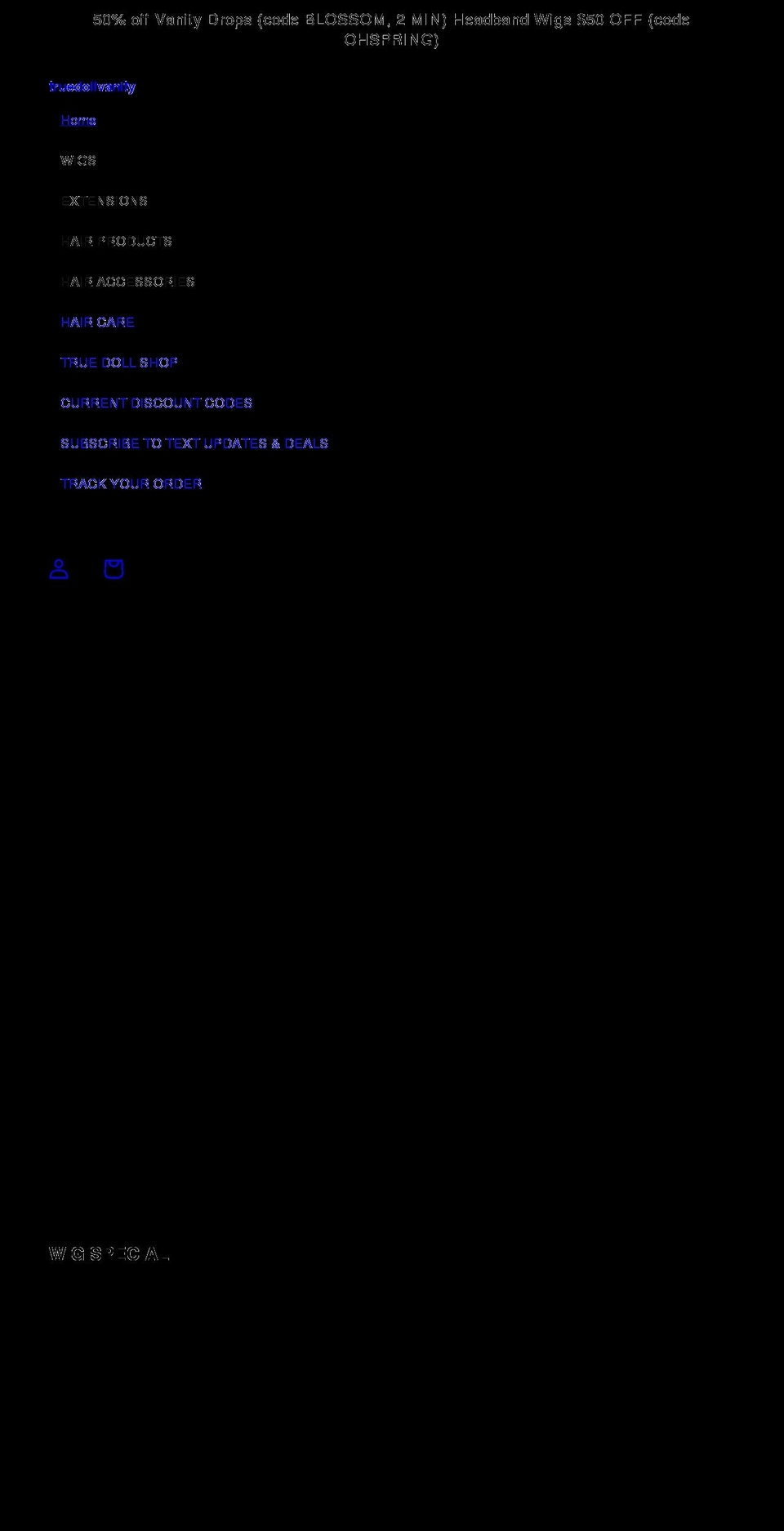 truedollvanity.com shopify website screenshot