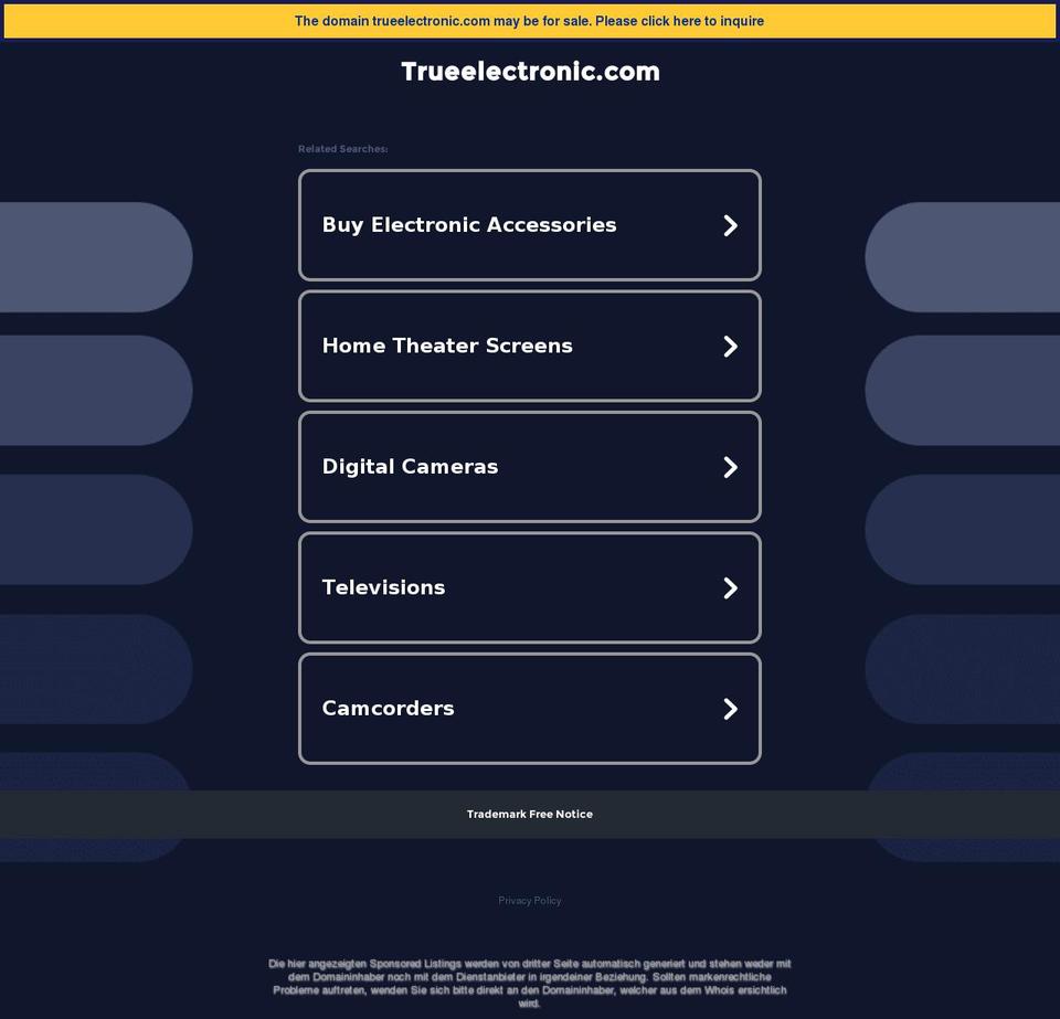 trueelectronic.com — Shopify storefront screenshot