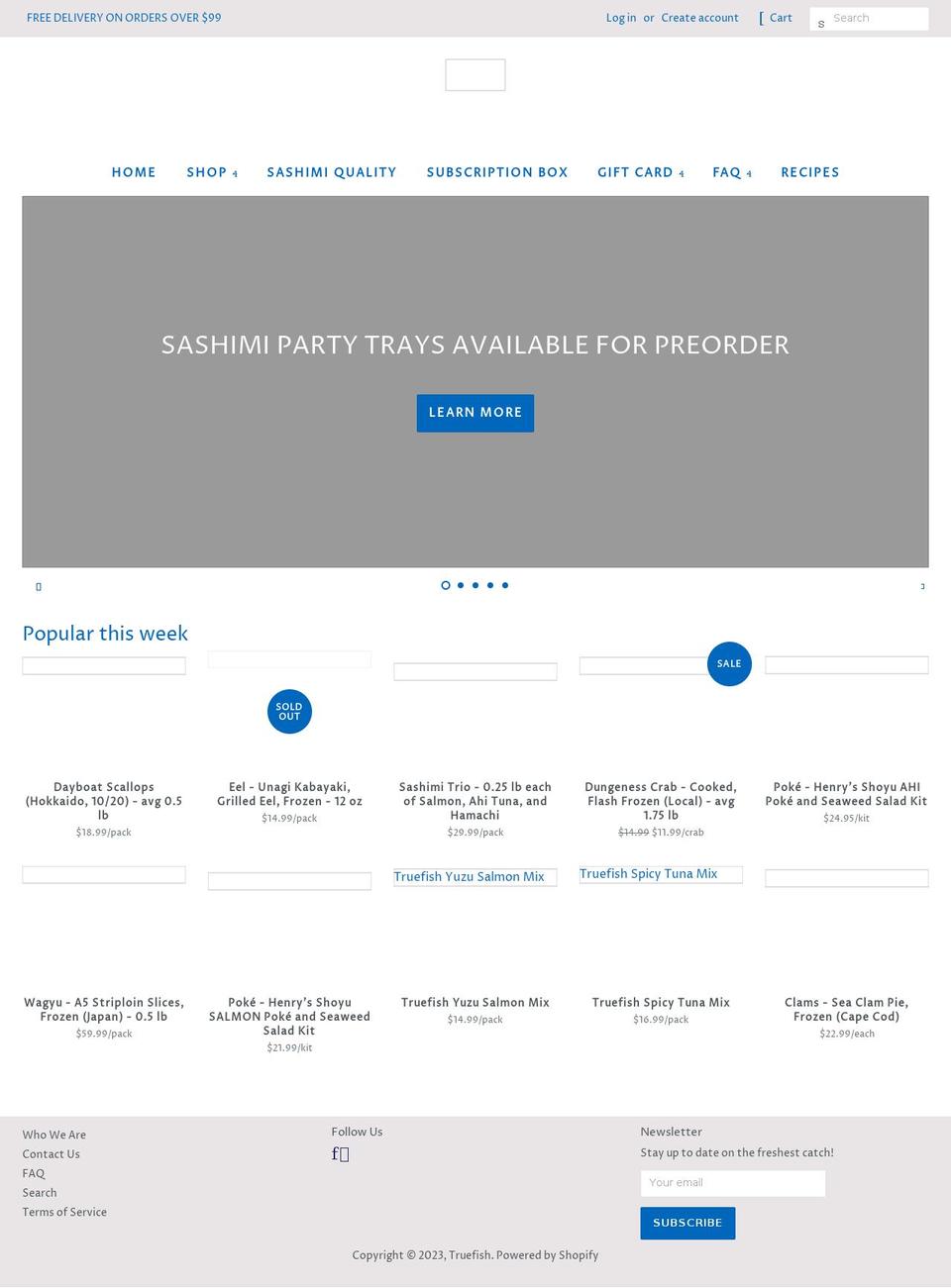 truefish.com shopify website screenshot