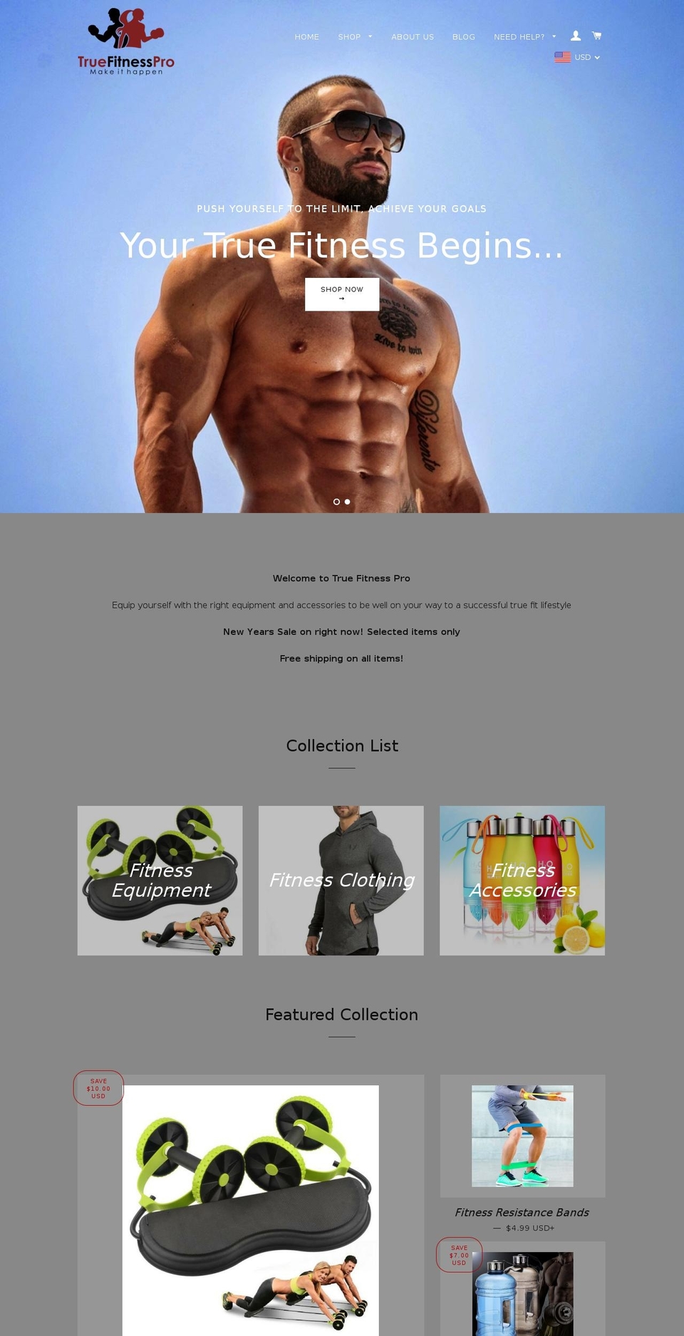 truefitnesspro.com shopify website screenshot