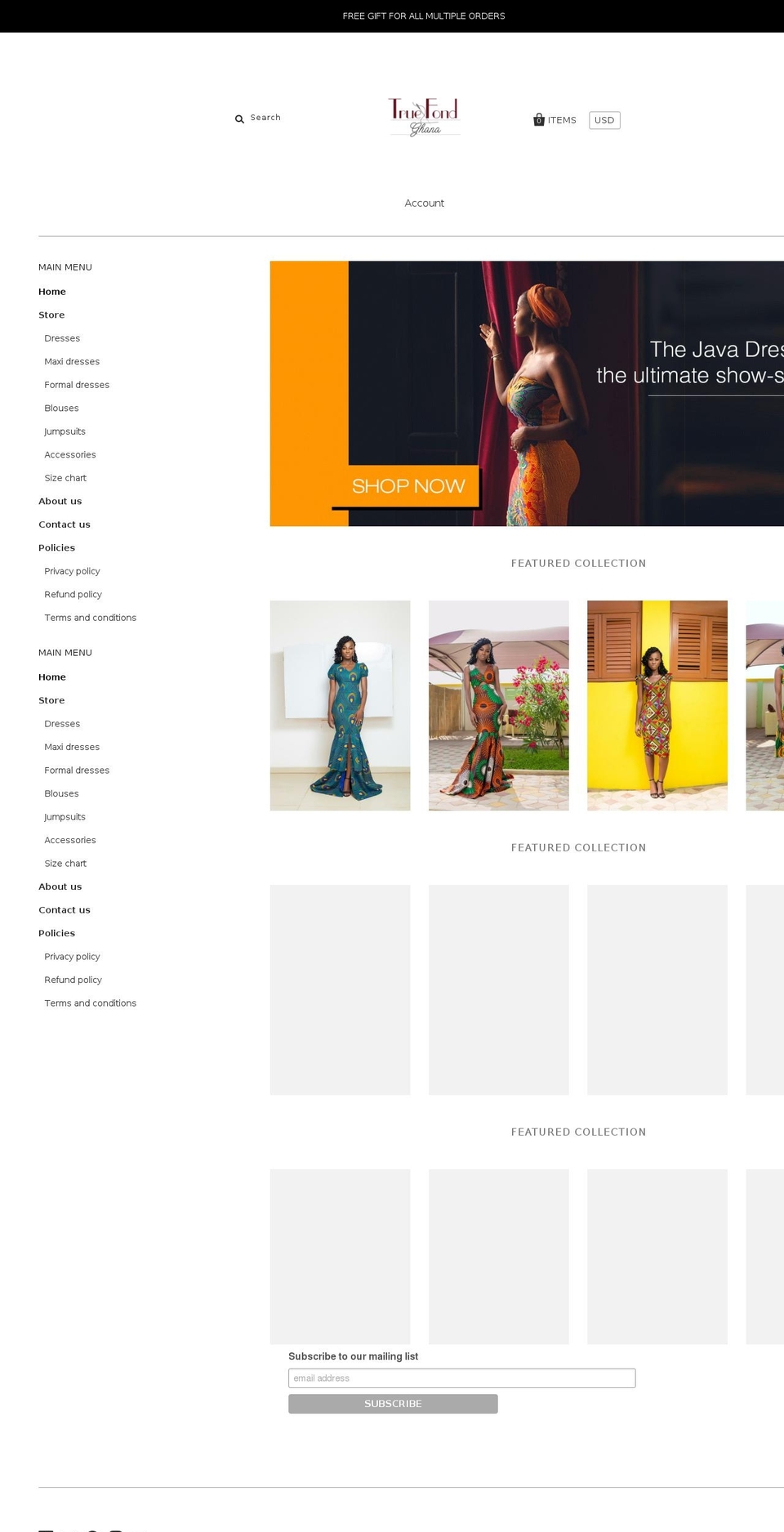 truefond.com shopify website screenshot