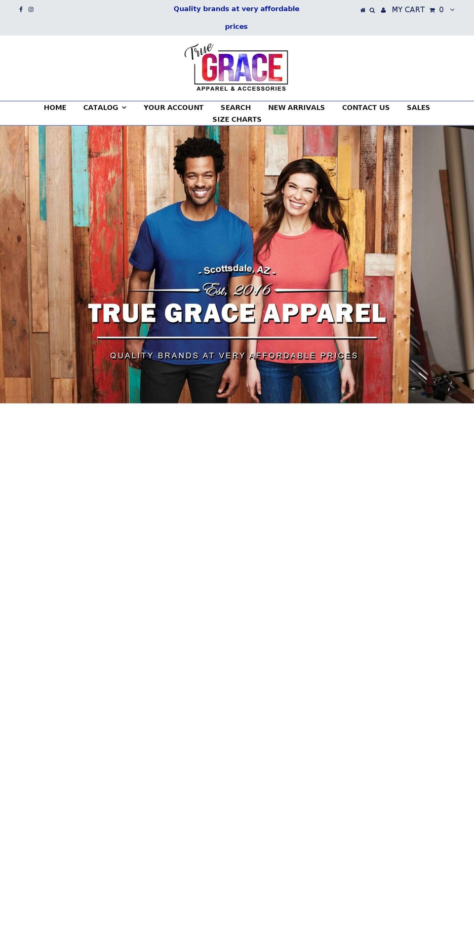 truegraceapparel.com shopify website screenshot