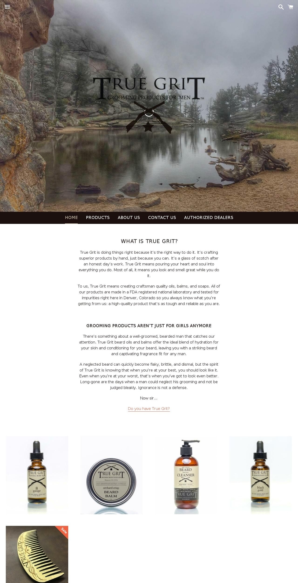 truegritgrooming.com — Shopify storefront screenshot