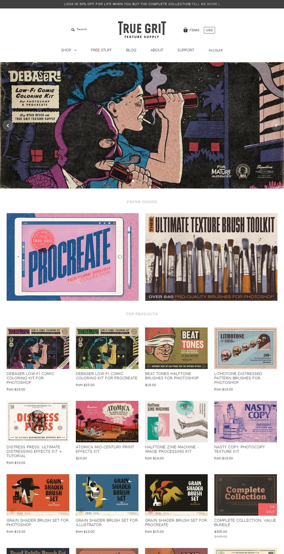 truegrittextureco.com — Shopify storefront screenshot