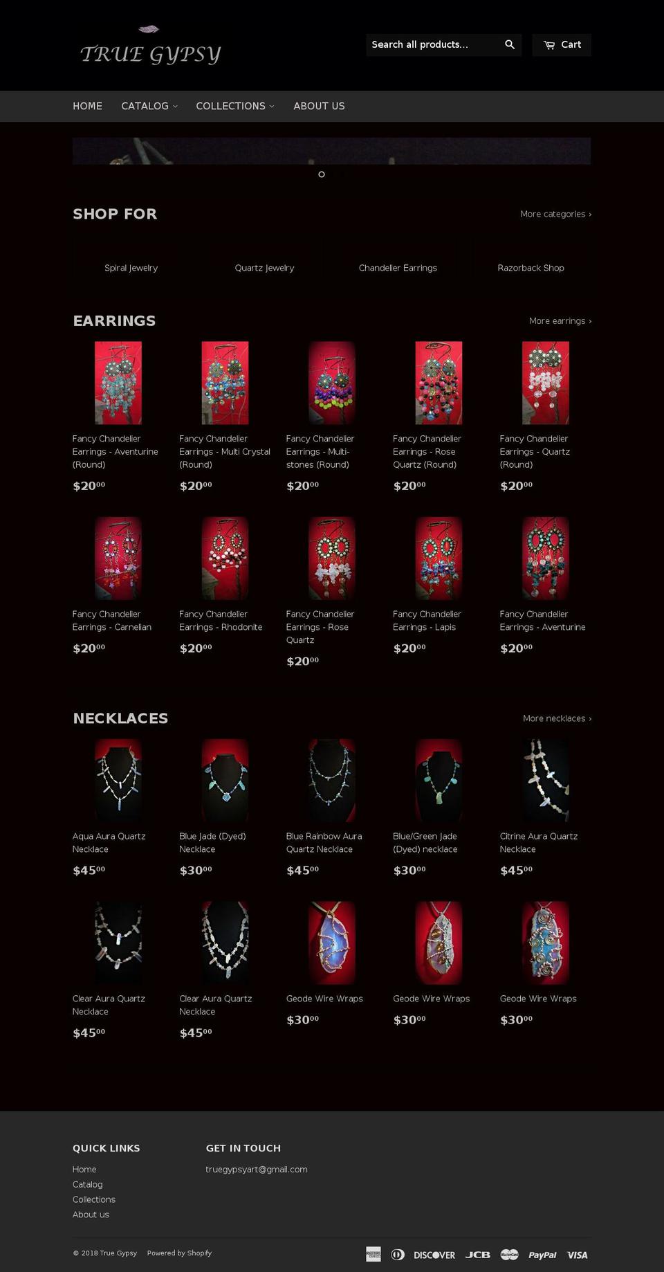 truegypsyart.com shopify website screenshot
