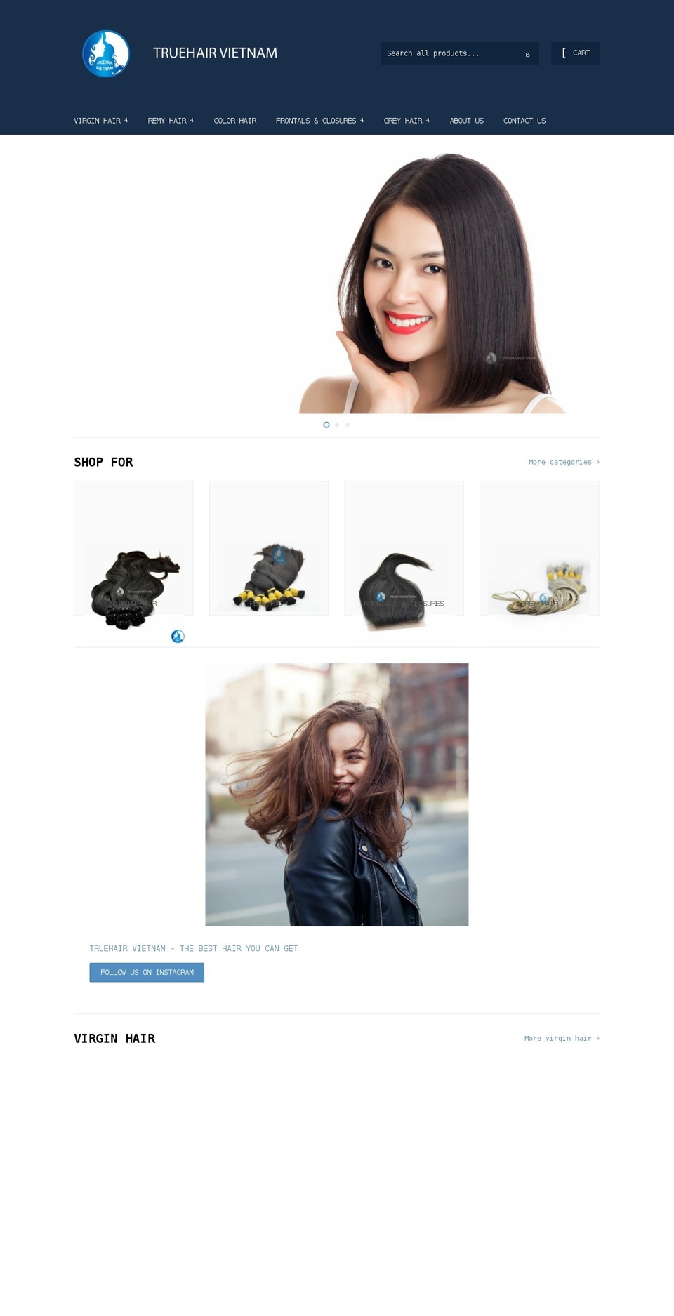 truehairvietnam.com shopify website screenshot