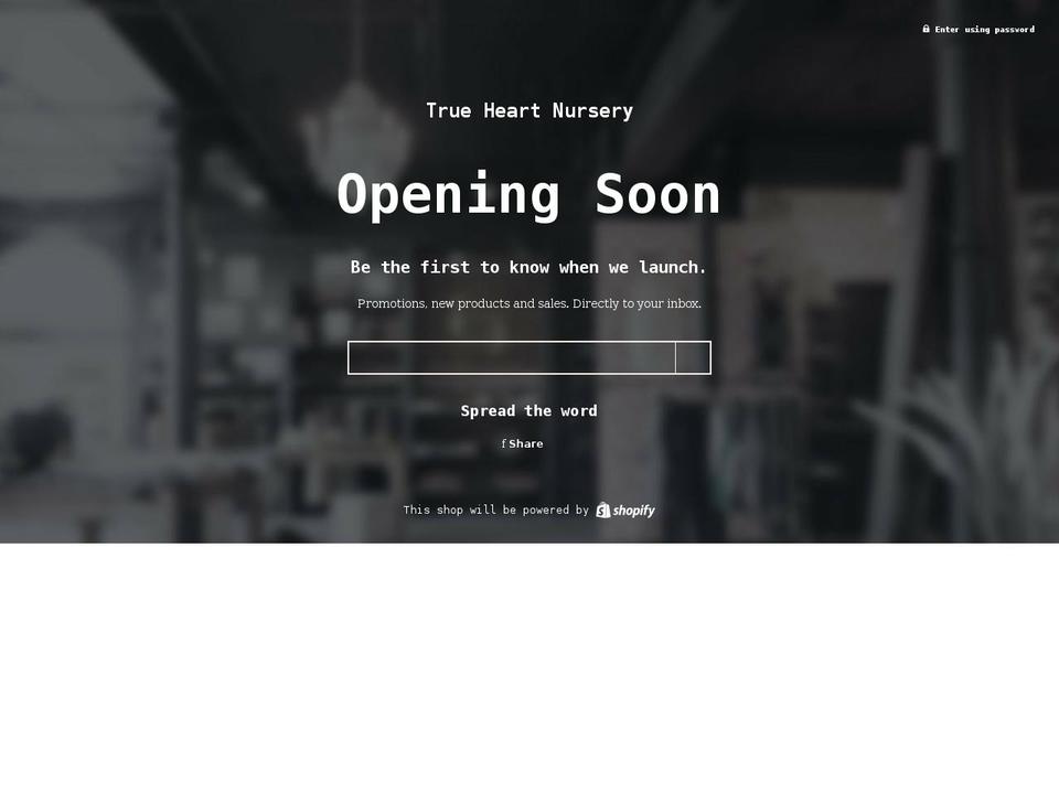 trueheartnursery.com shopify website screenshot