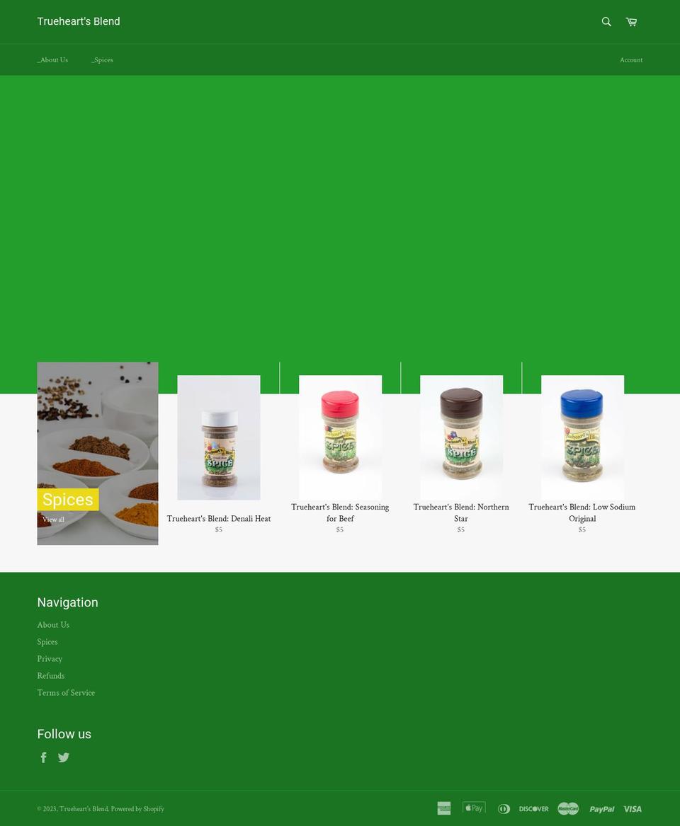 trueheartsblend.com — Shopify storefront screenshot