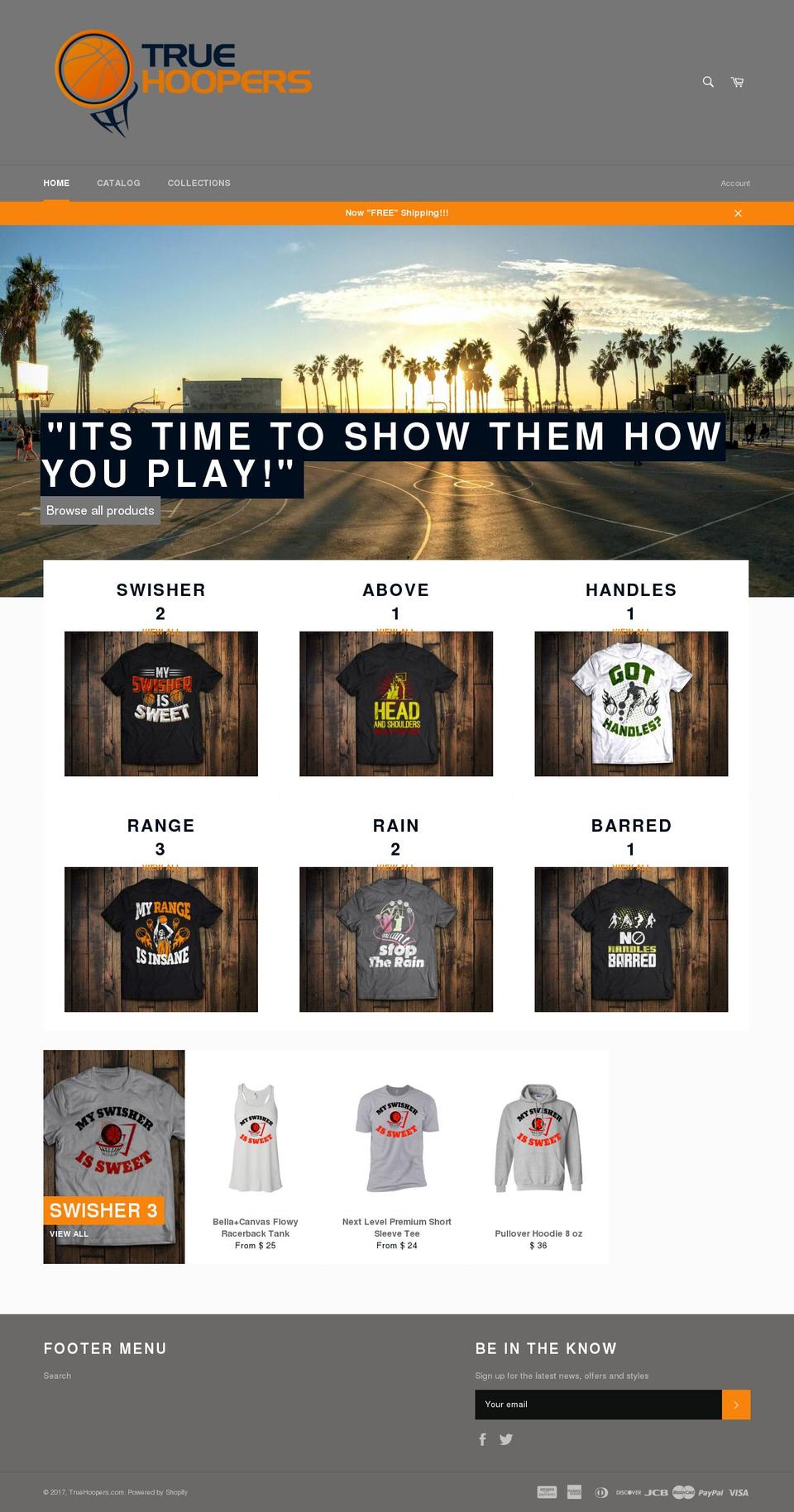 truehoopers.com shopify website screenshot
