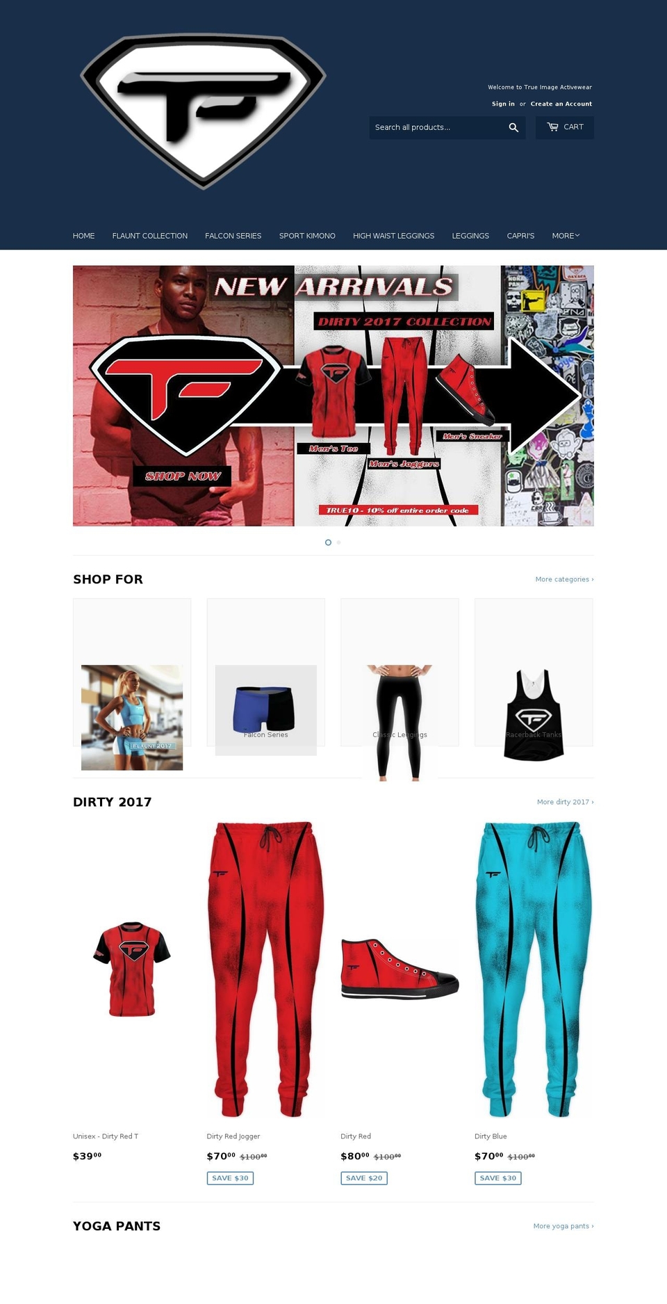 trueimageactivewear.com — Shopify storefront screenshot