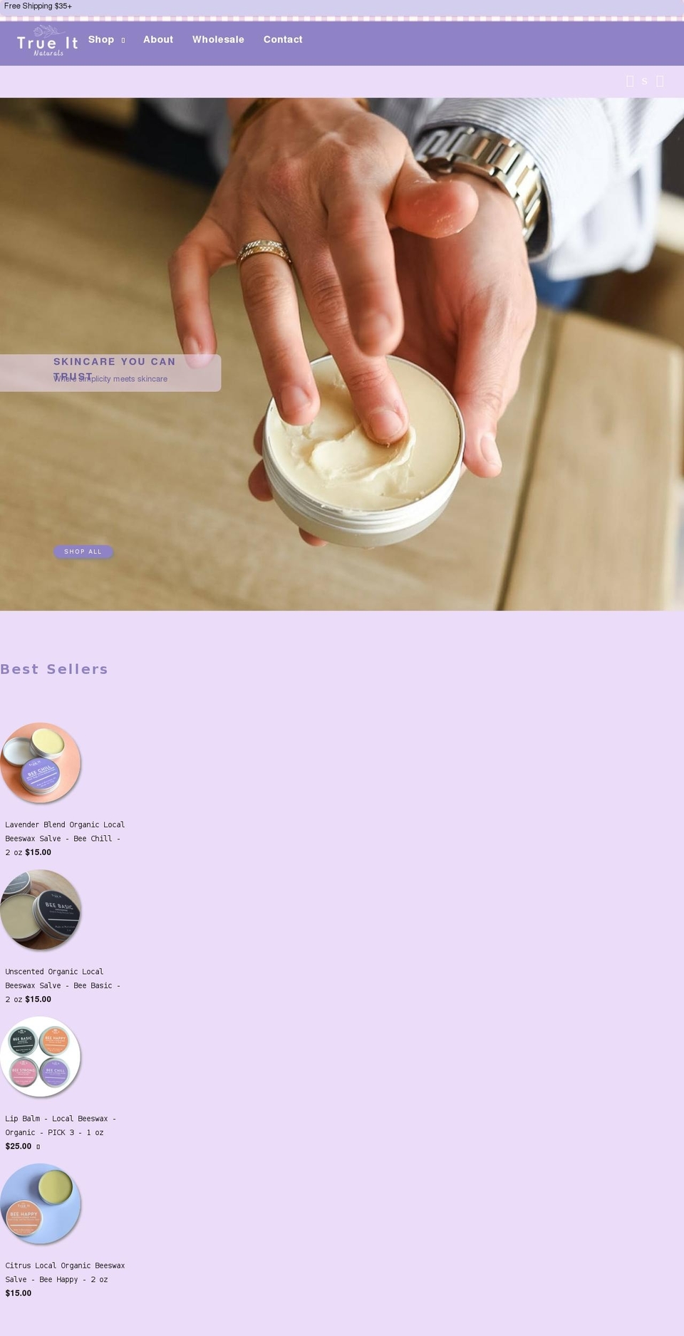 trueitnaturals.com shopify website screenshot