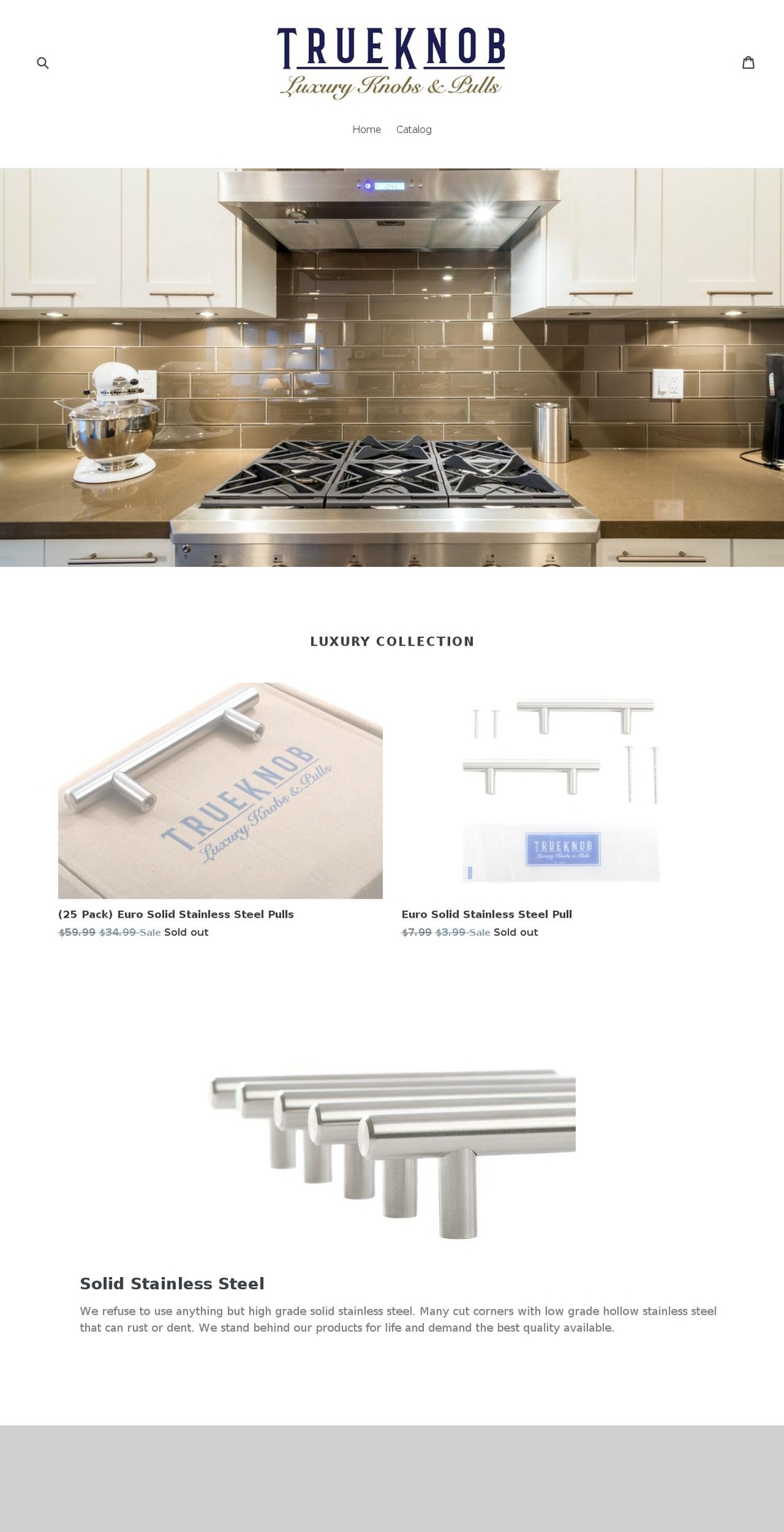 trueknob.com shopify website screenshot
