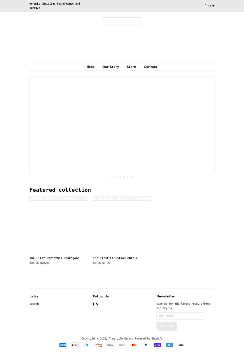 truelifegames.com shopify website screenshot