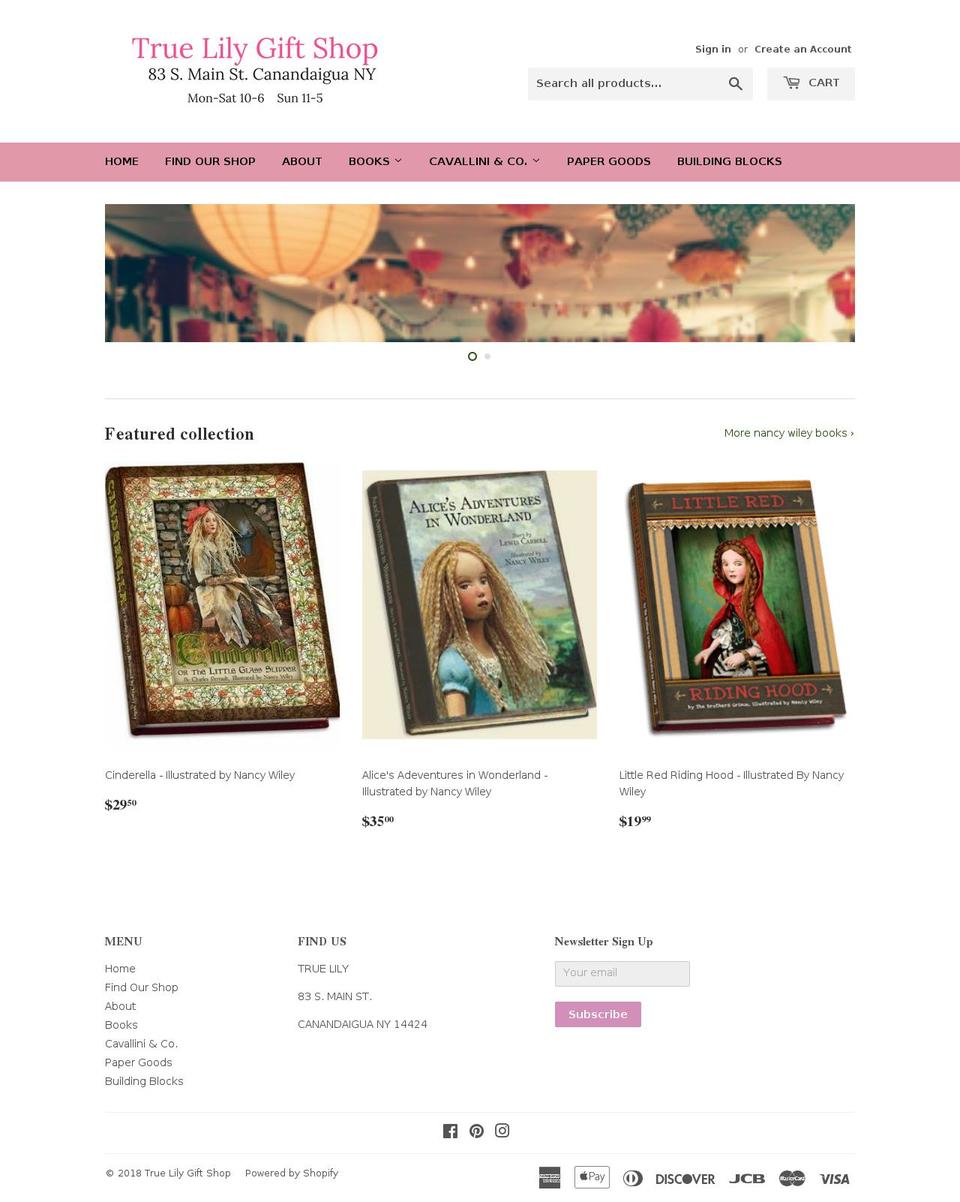 truelilyshop.com shopify website screenshot