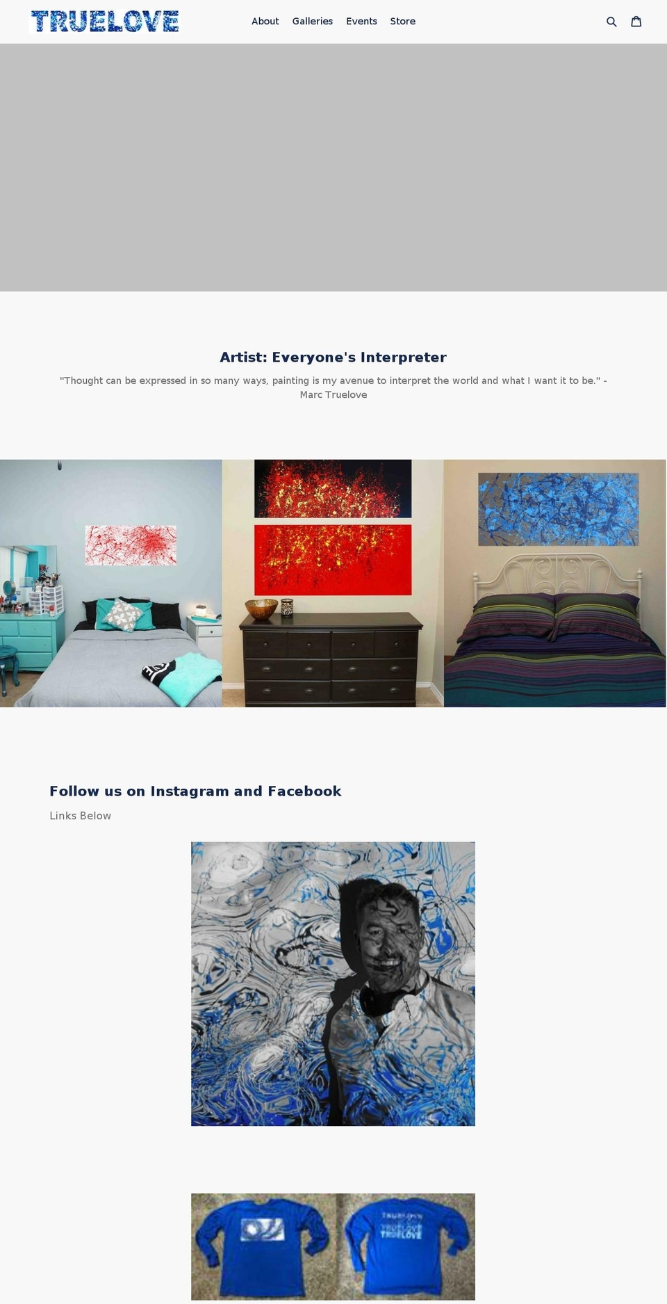 truelovecreations.net shopify website screenshot