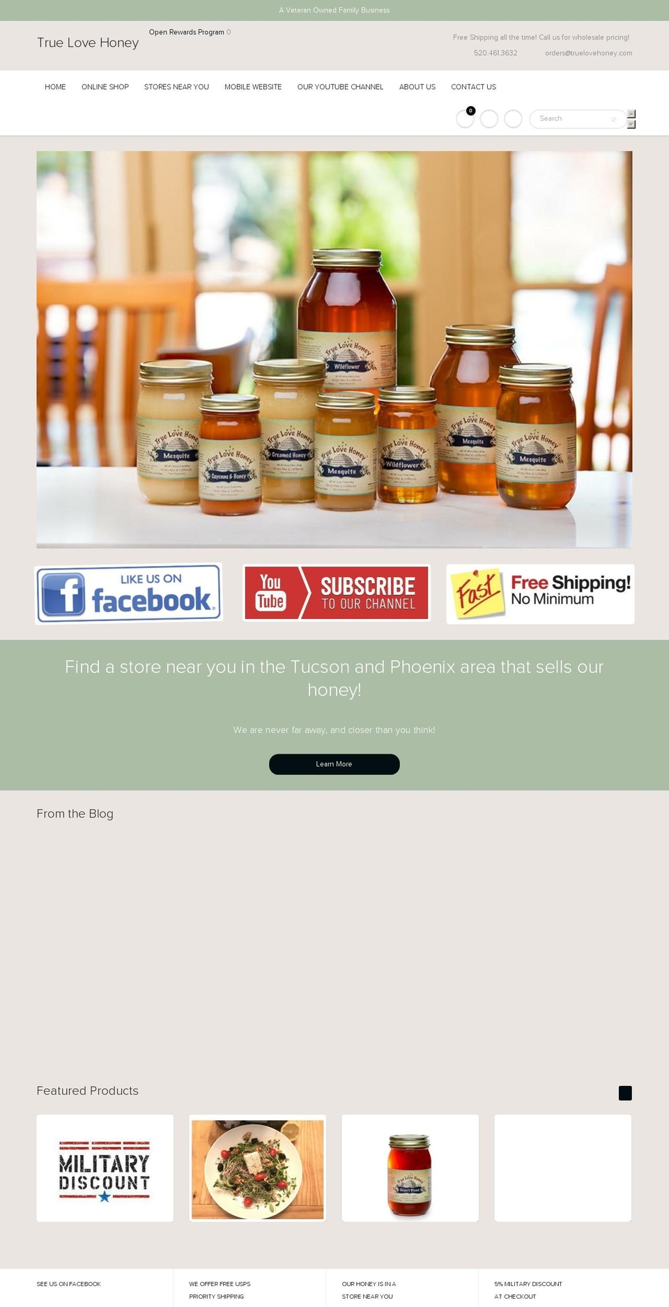 truelovehoney.com shopify website screenshot