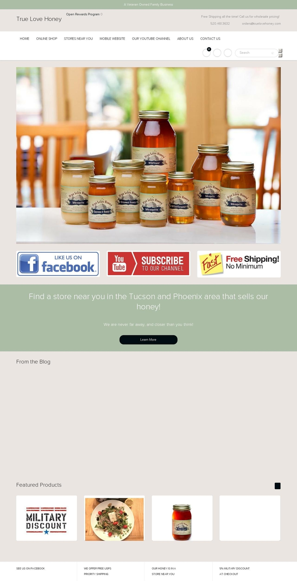truelovehoneys.com — Shopify storefront screenshot