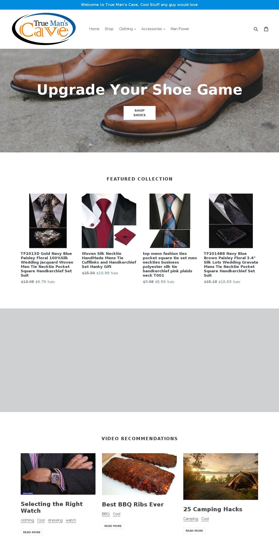 truemanscave.com shopify website screenshot