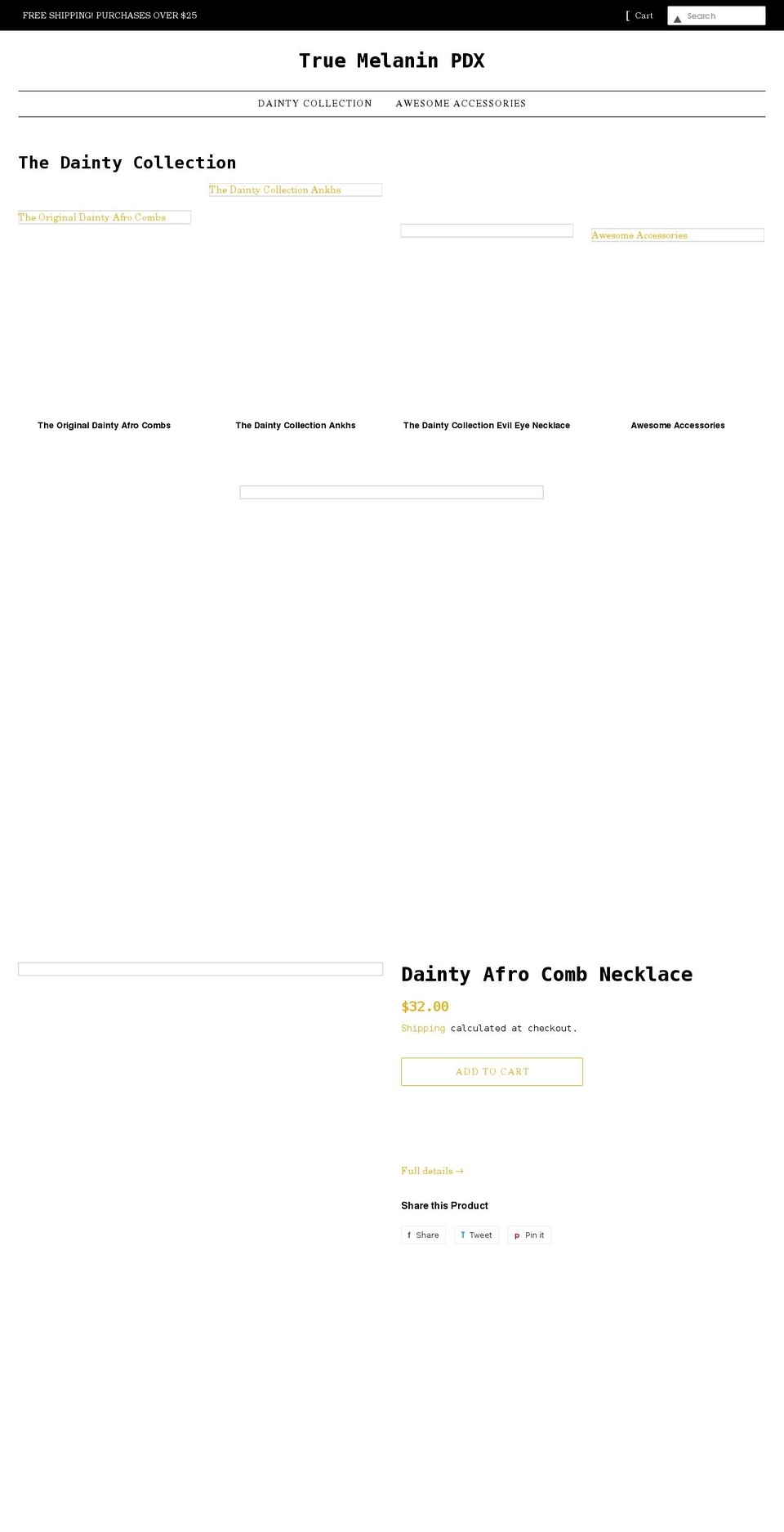 truemelaninpdx.com shopify website screenshot