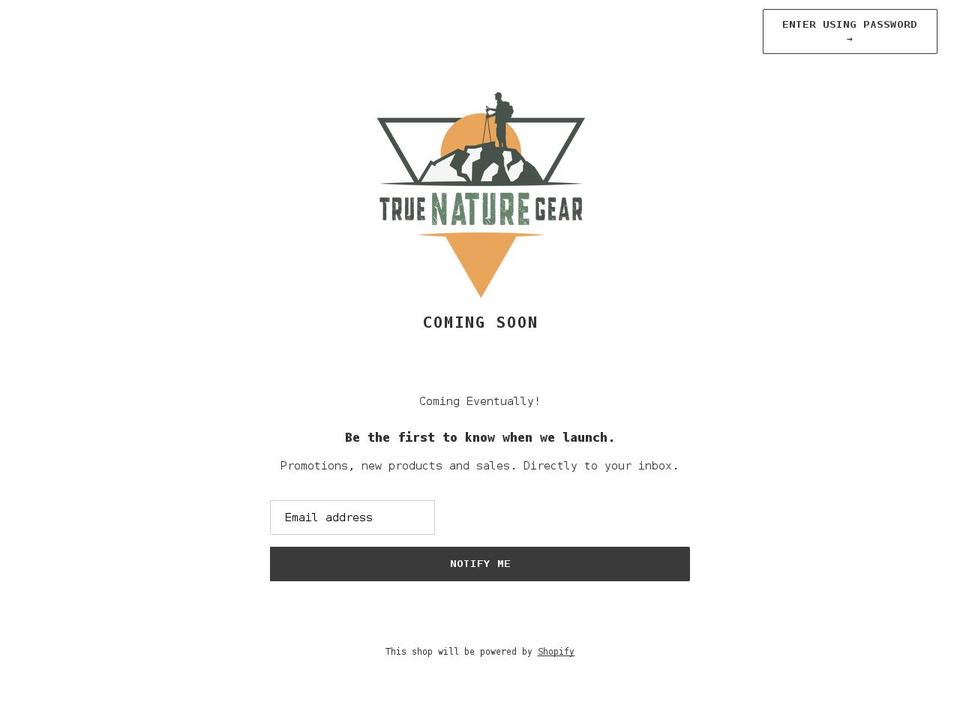 truenaturegear.com shopify website screenshot