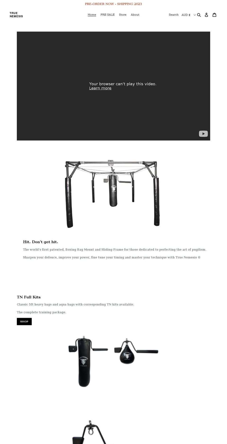 truenemesis.com shopify website screenshot